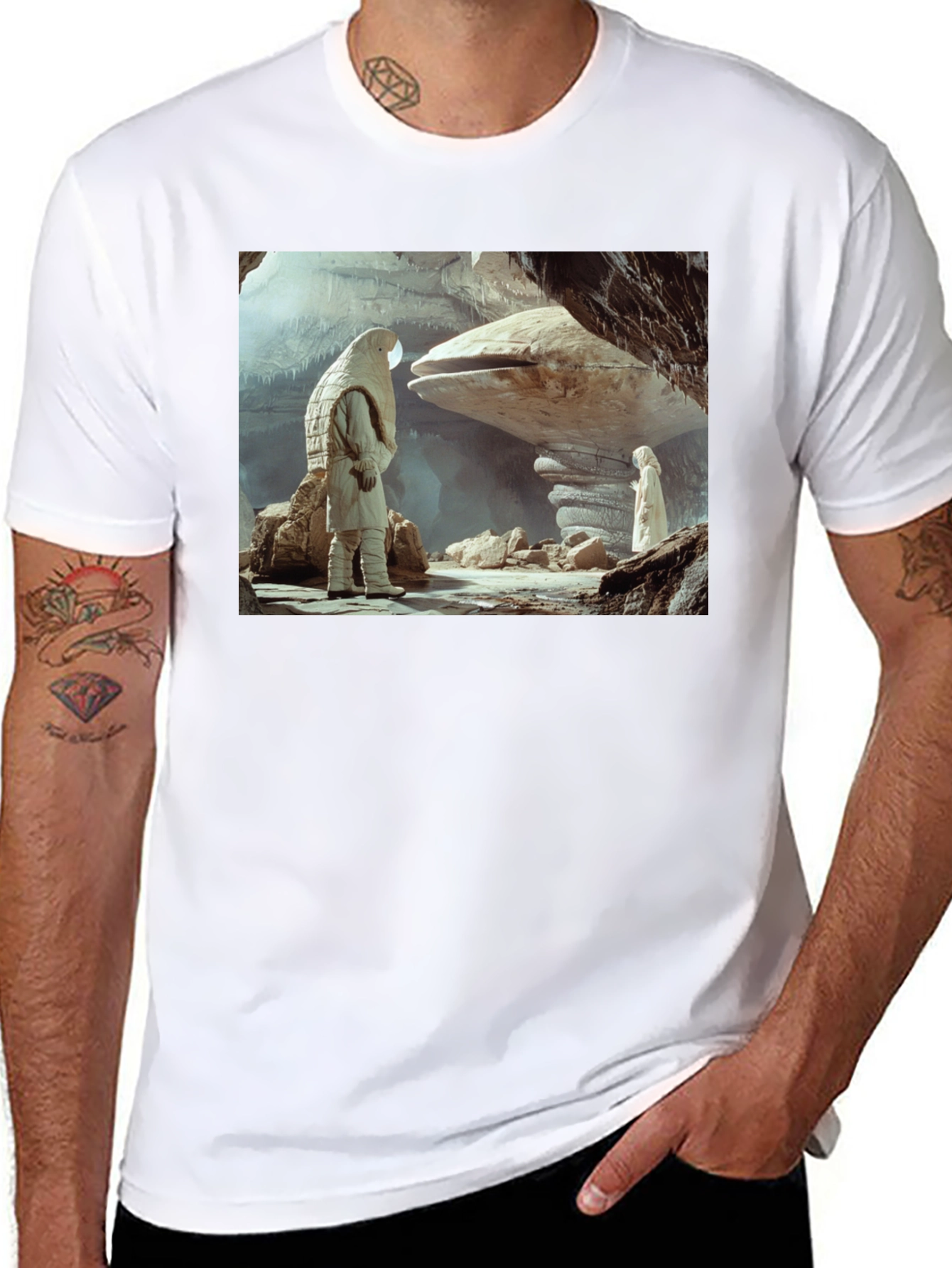 Sci-Fi Cave Dweller T-Shirt - Unique Design