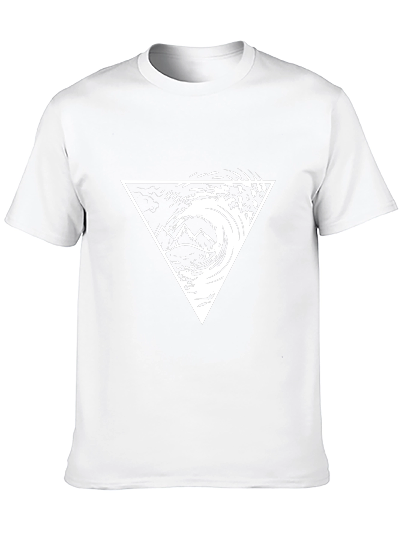Black T-Shirt with Triangle Mountain Wave Graphic