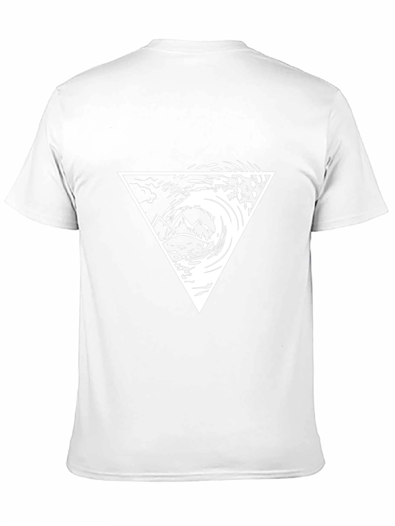 Black T-Shirt with Triangle Mountain Wave Graphic