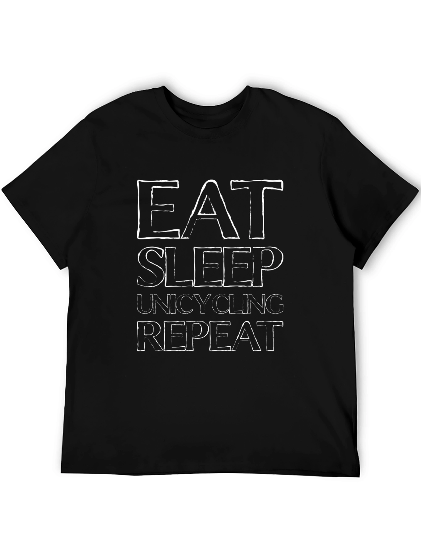 Eat Sleep Unicycling Repeat Black Graphic Tee