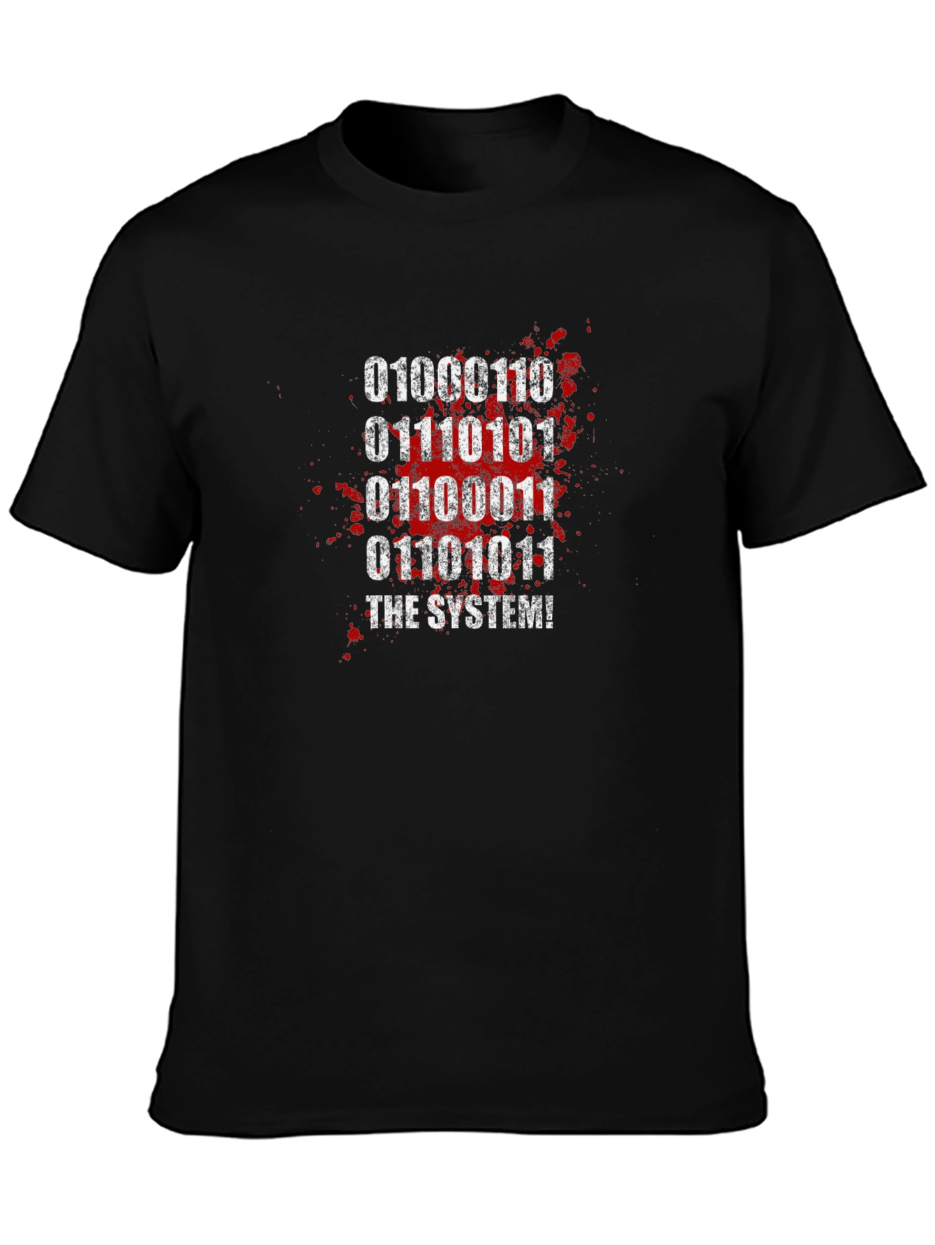 Hacker Binary Code T-Shirt - Defeat The System!