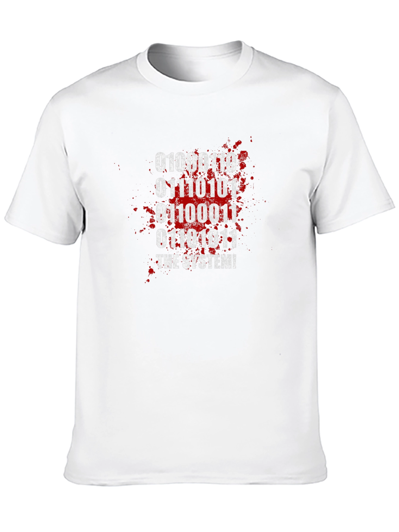 Hacker Binary Code T-Shirt - Defeat The System!