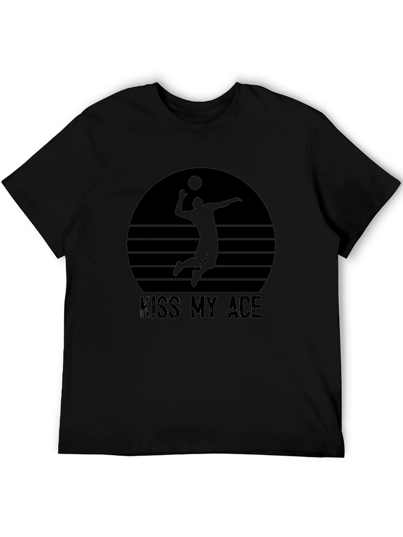 Kiss My Ace Volleyball Graphic Tee - Black