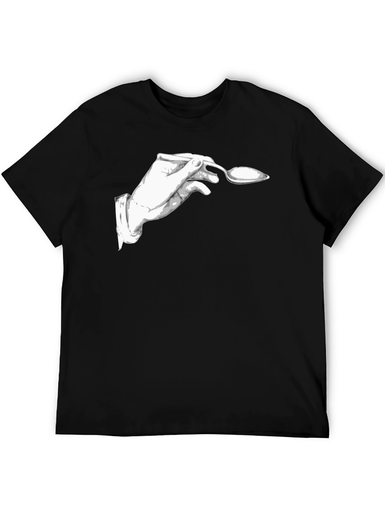 Elegant Spoon Hand Black T-Shirt