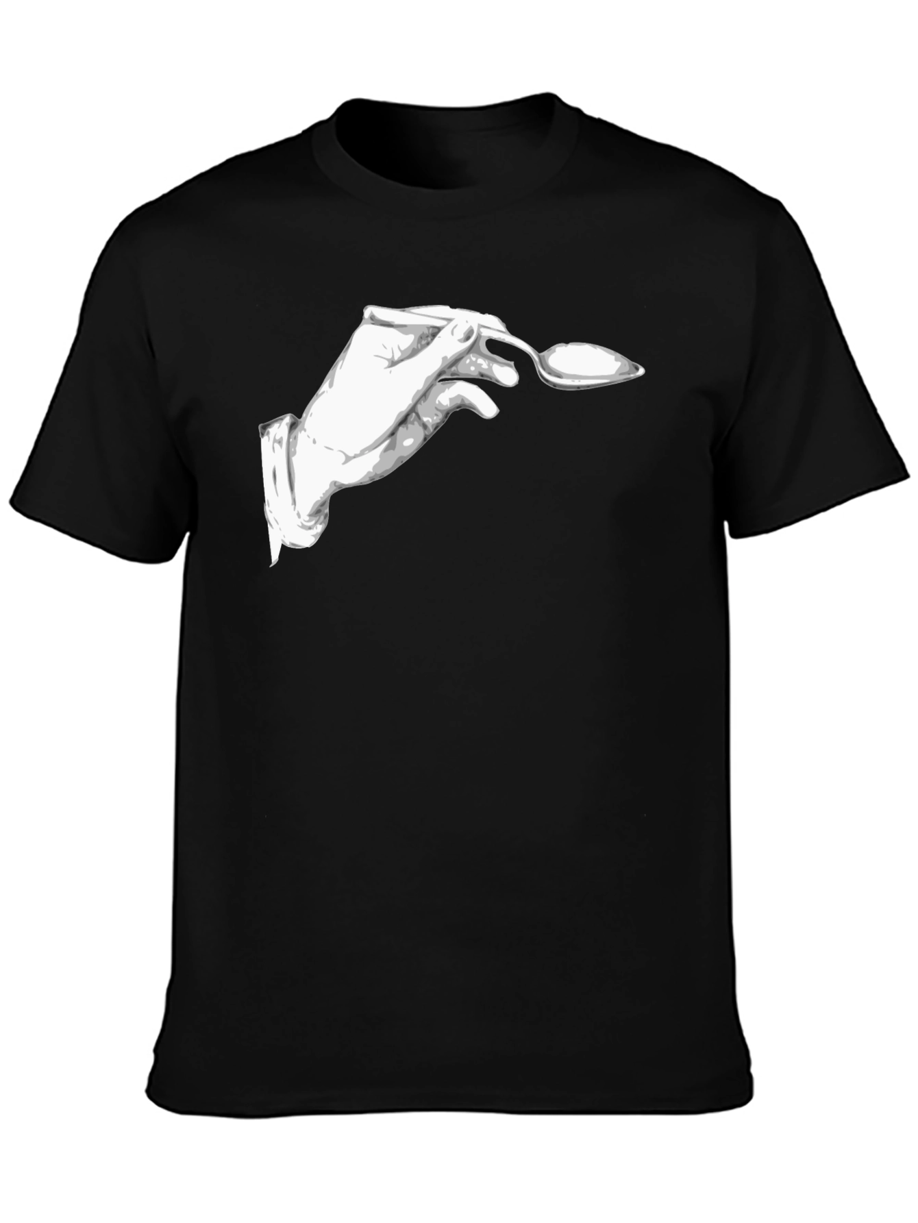Elegant Spoon Hand Black T-Shirt
