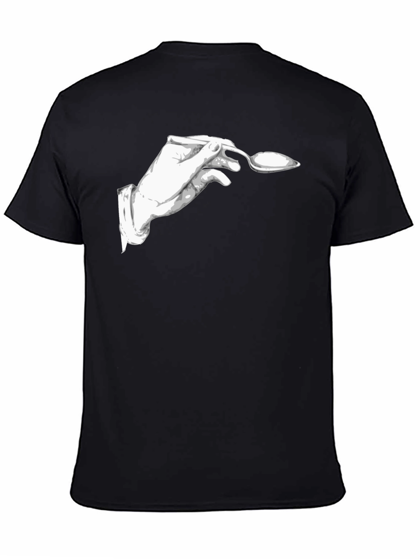 Elegant Spoon Hand Black T-Shirt