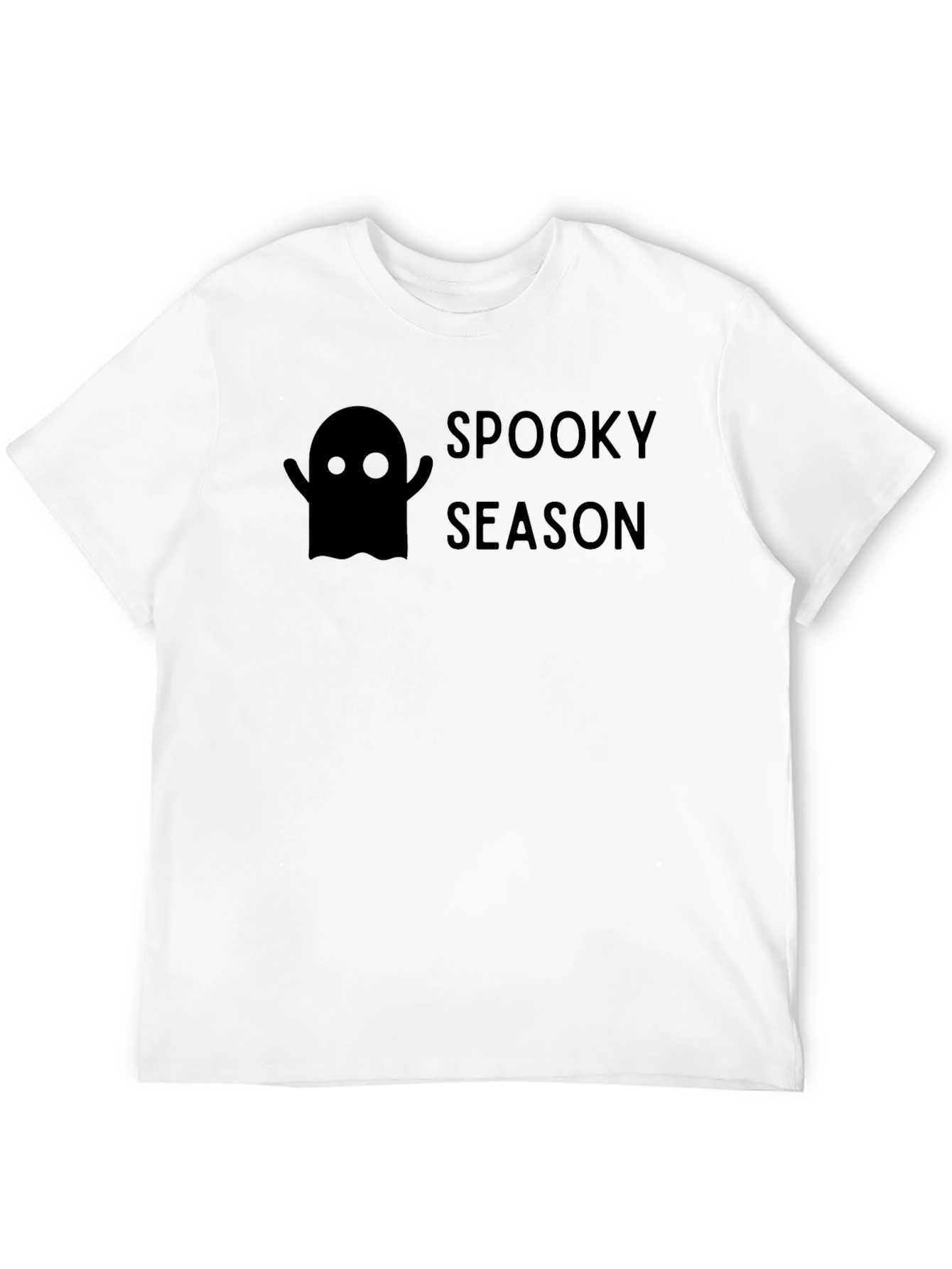 Spooky Season Black T-Shirt - Halloween Ghost Design