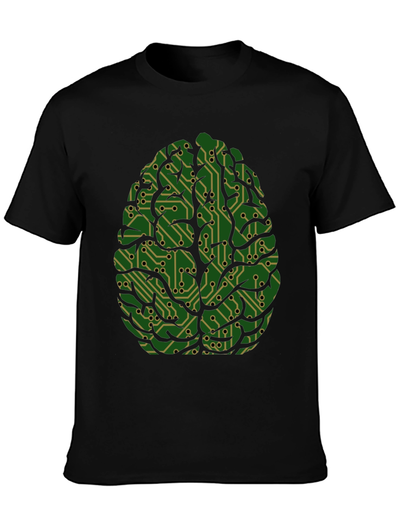 Circuit Brain Graphic Tee - Mens Cool Science T-Shirt