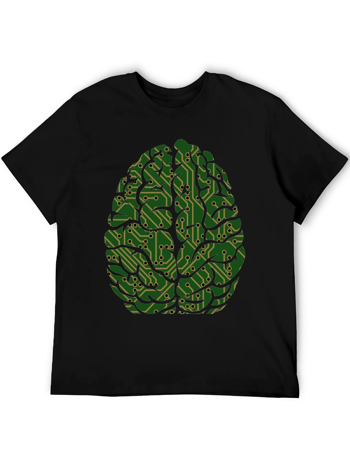 Circuit Brain Graphic Tee - Mens Cool Science T-Shirt