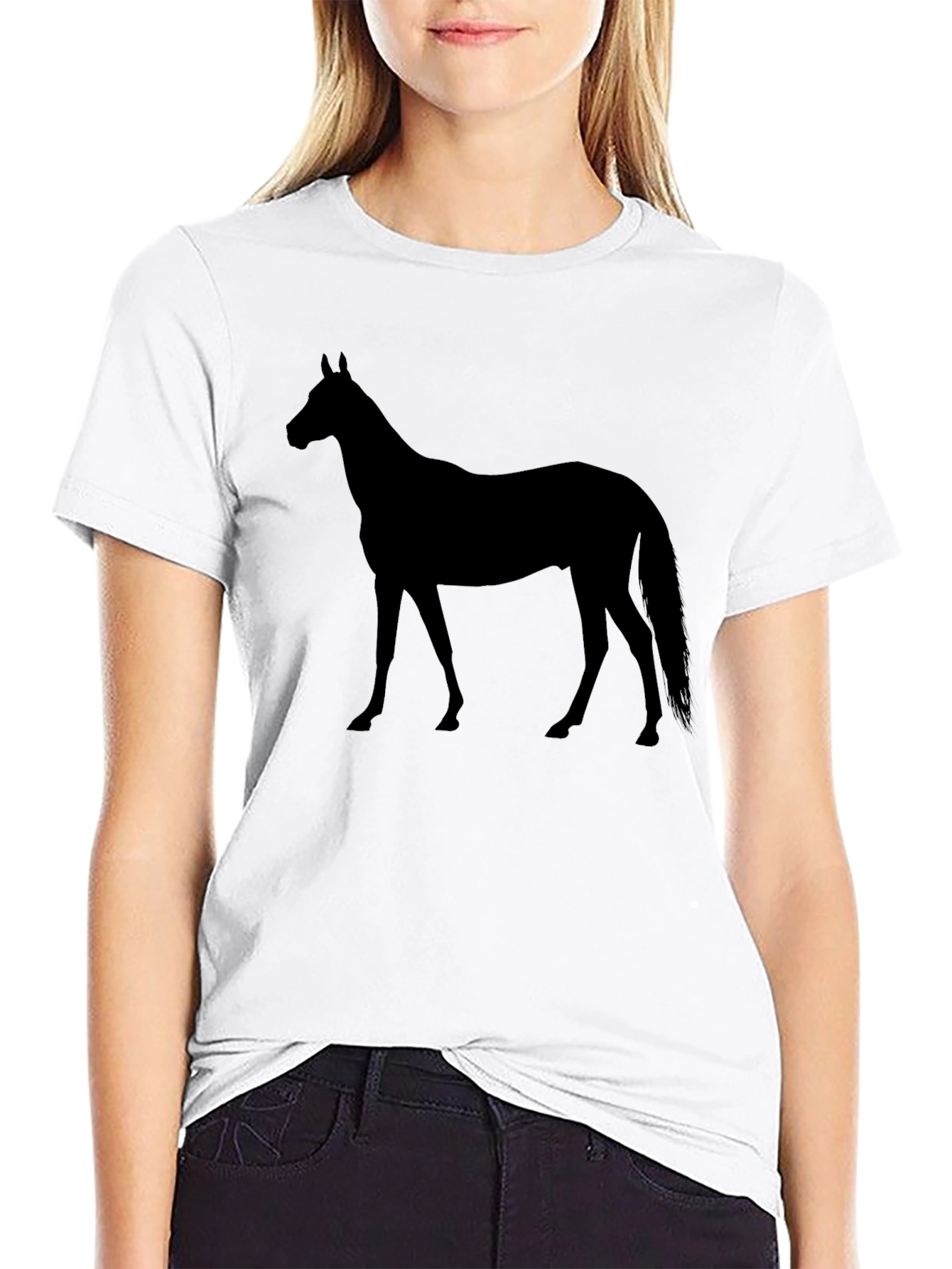Black Horse Silhouette Graphic Tee