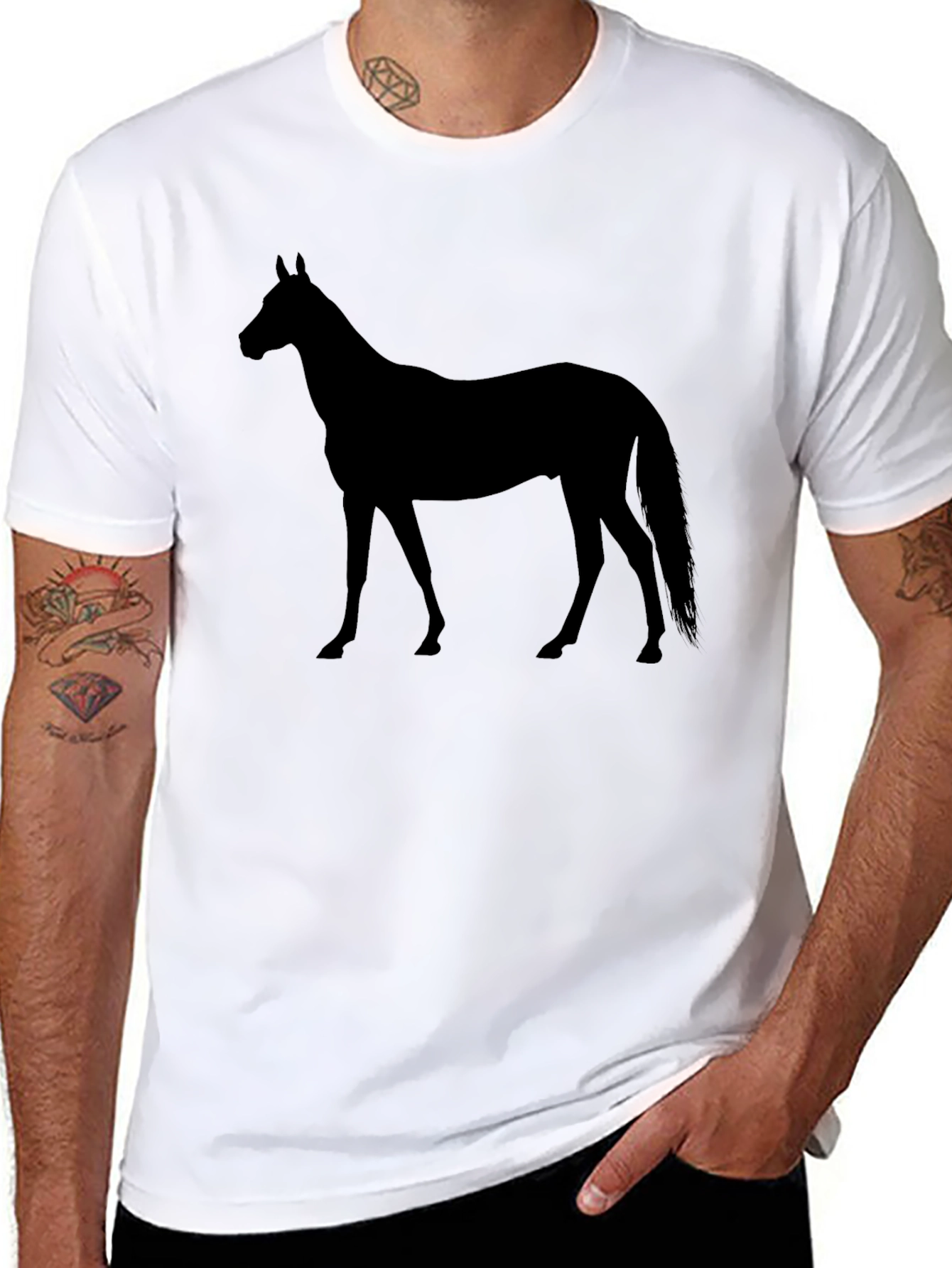 Black Horse Silhouette Graphic Tee