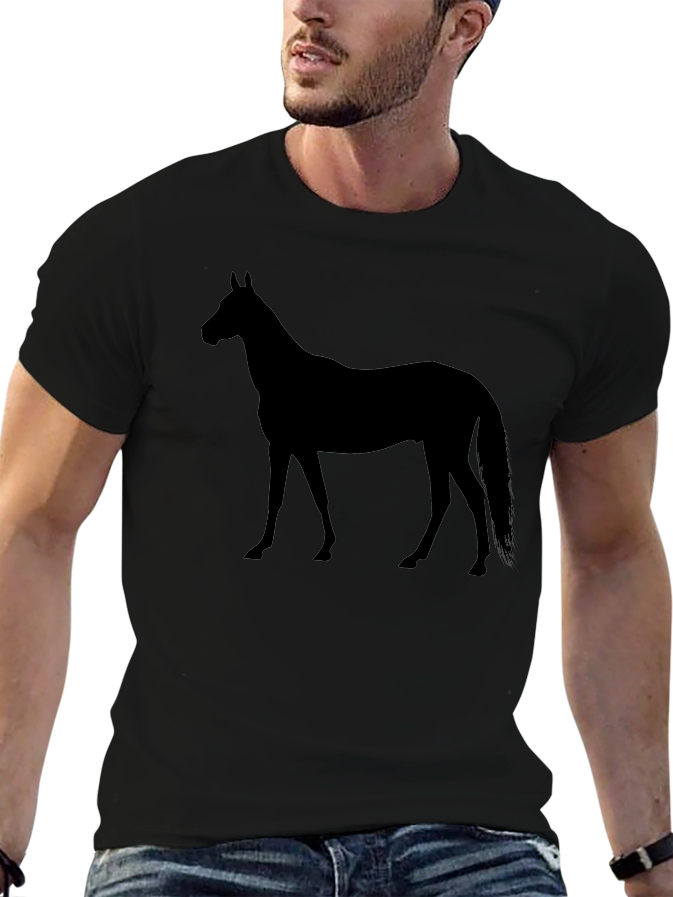 Black Horse Silhouette Graphic Tee