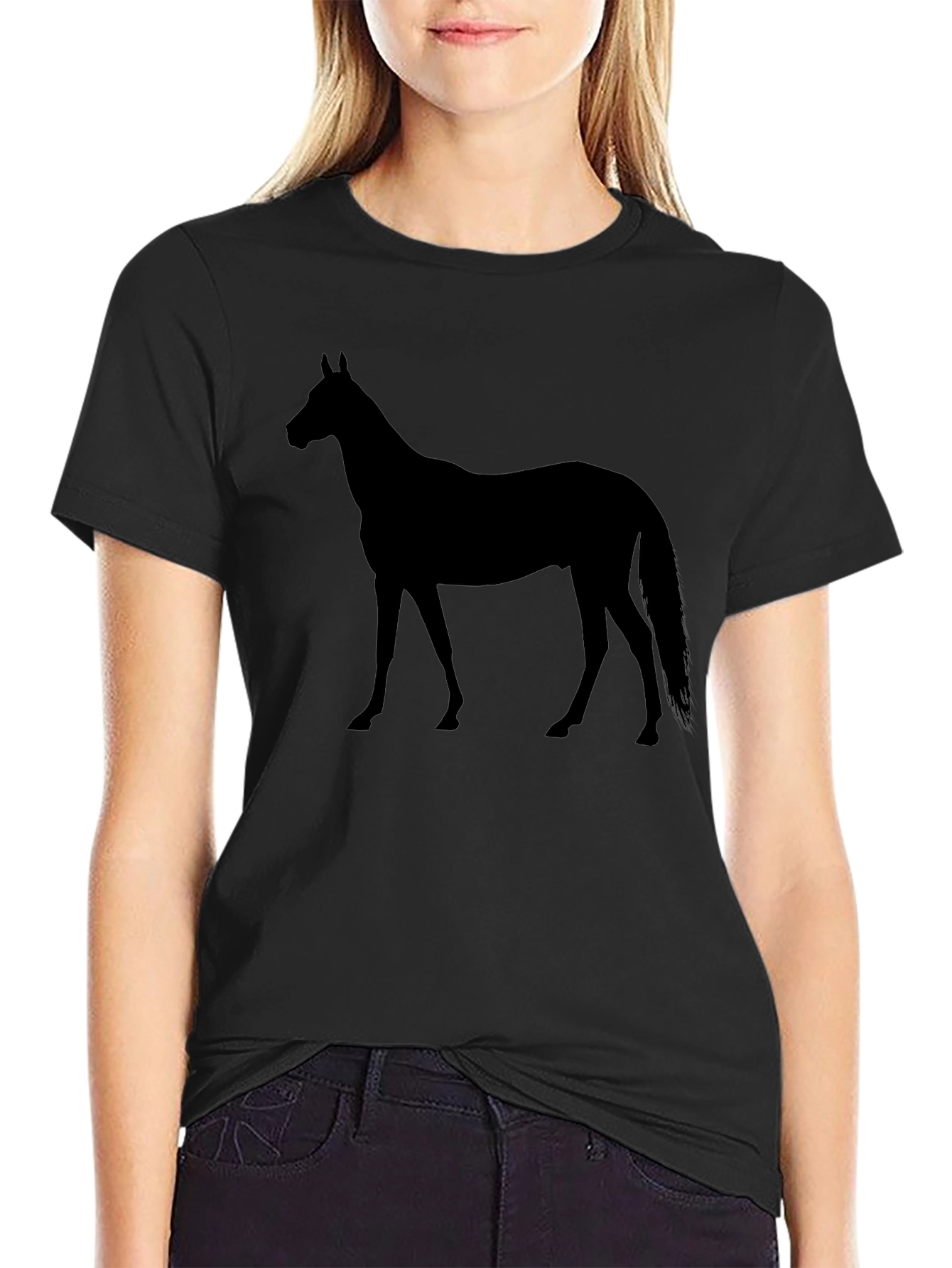 Black Horse Silhouette Graphic Tee