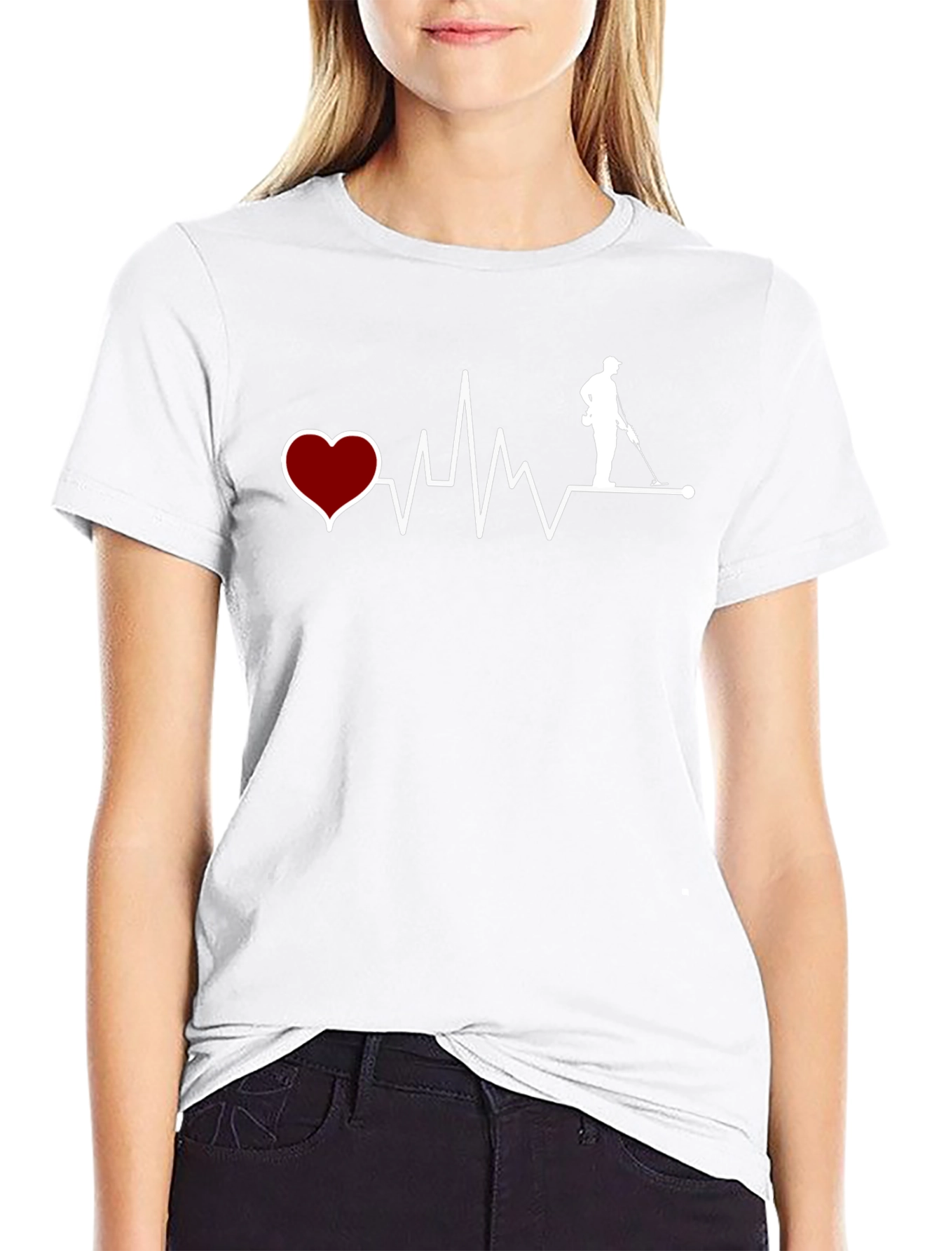 Heartbeat Metal Detecting T-Shirt - Black