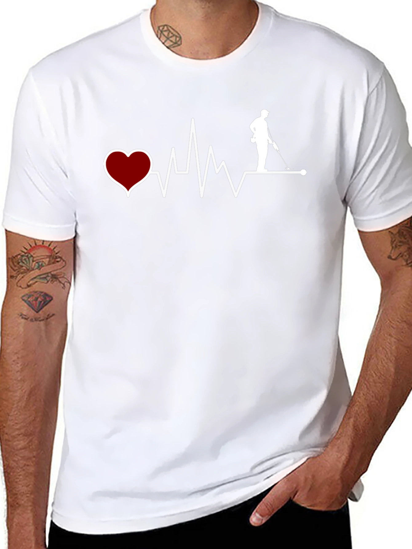 Heartbeat Metal Detecting T-Shirt - Black