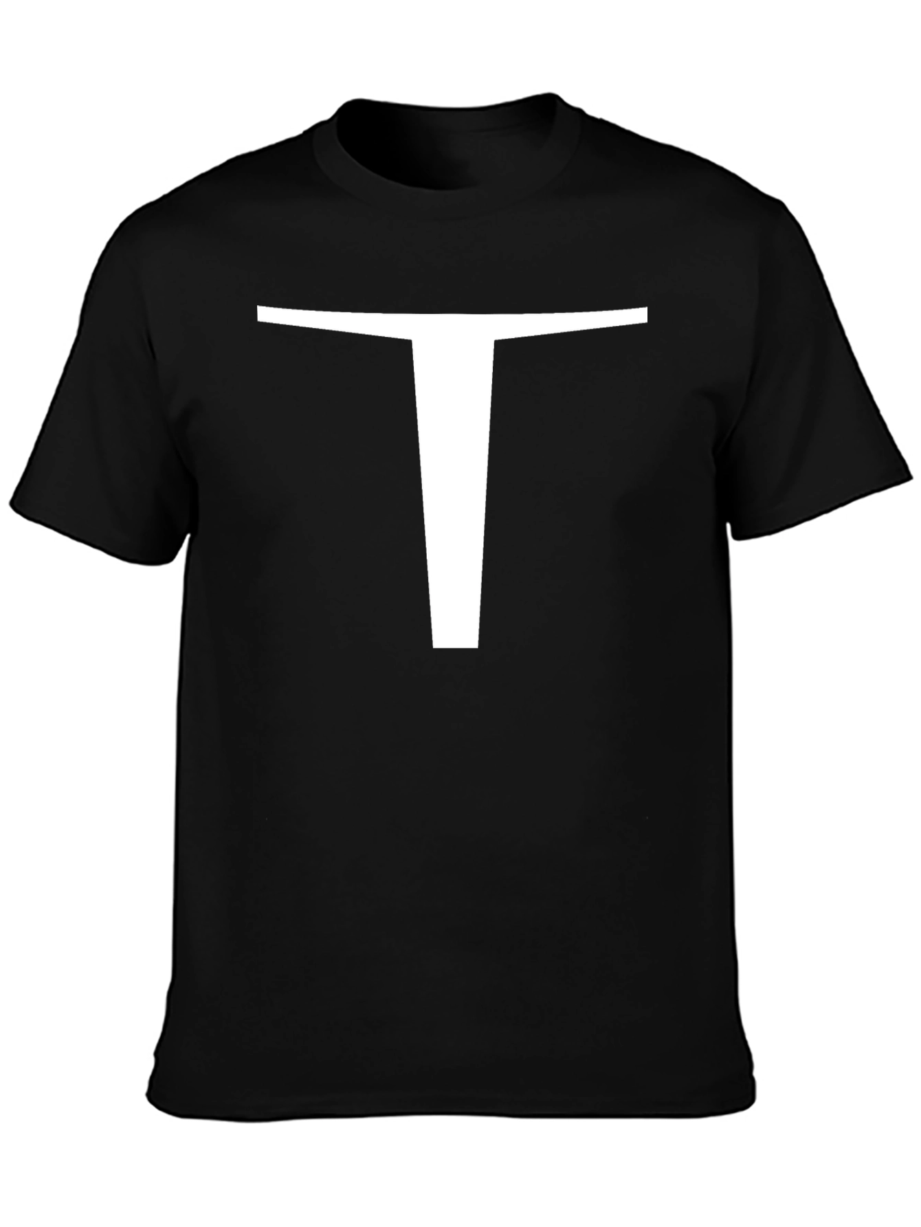 Bold T Graphic Tee - Black Cotton Casual Shirt