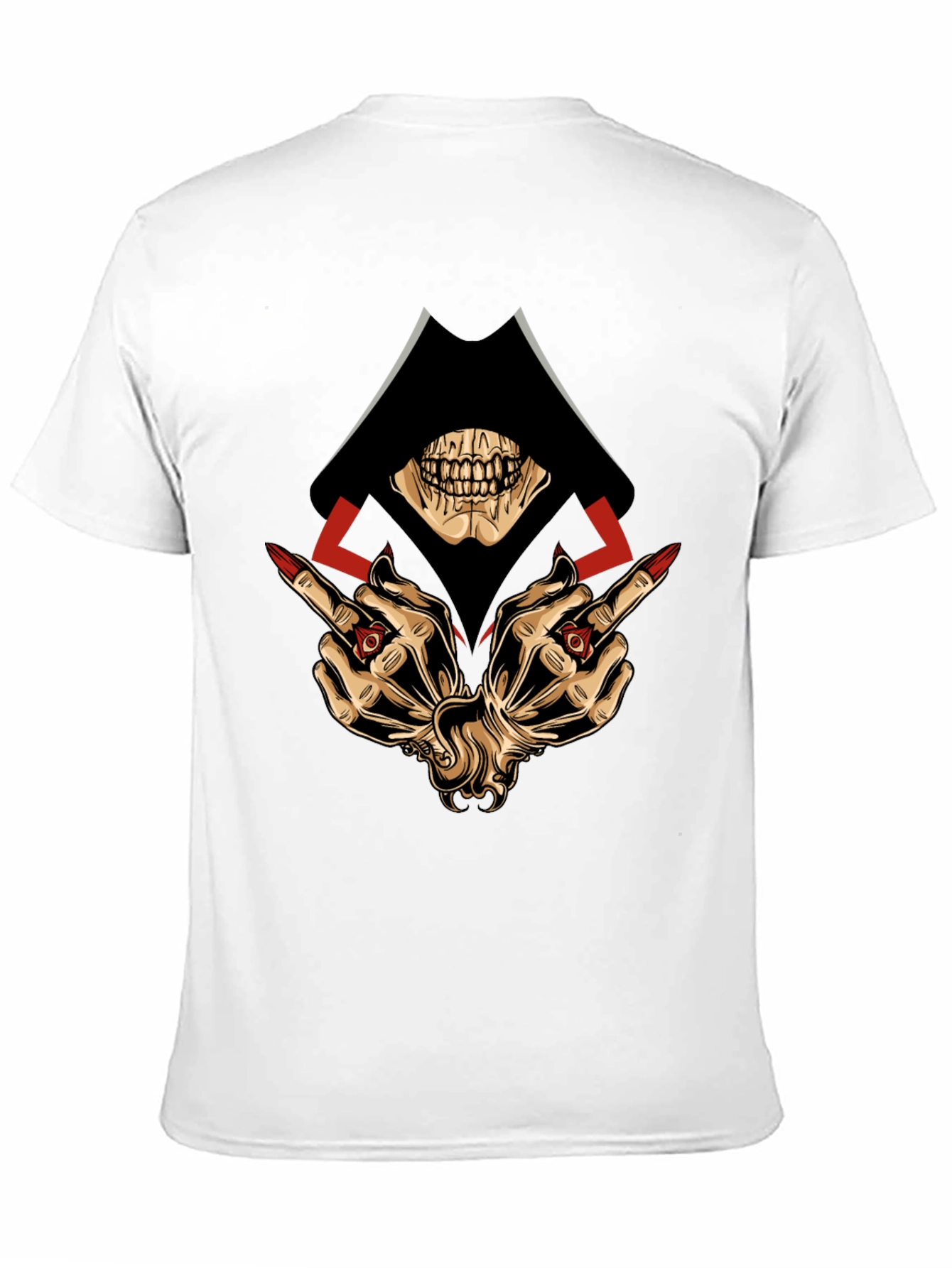 Grim Reaper Middle Finger Graphic T-Shirt