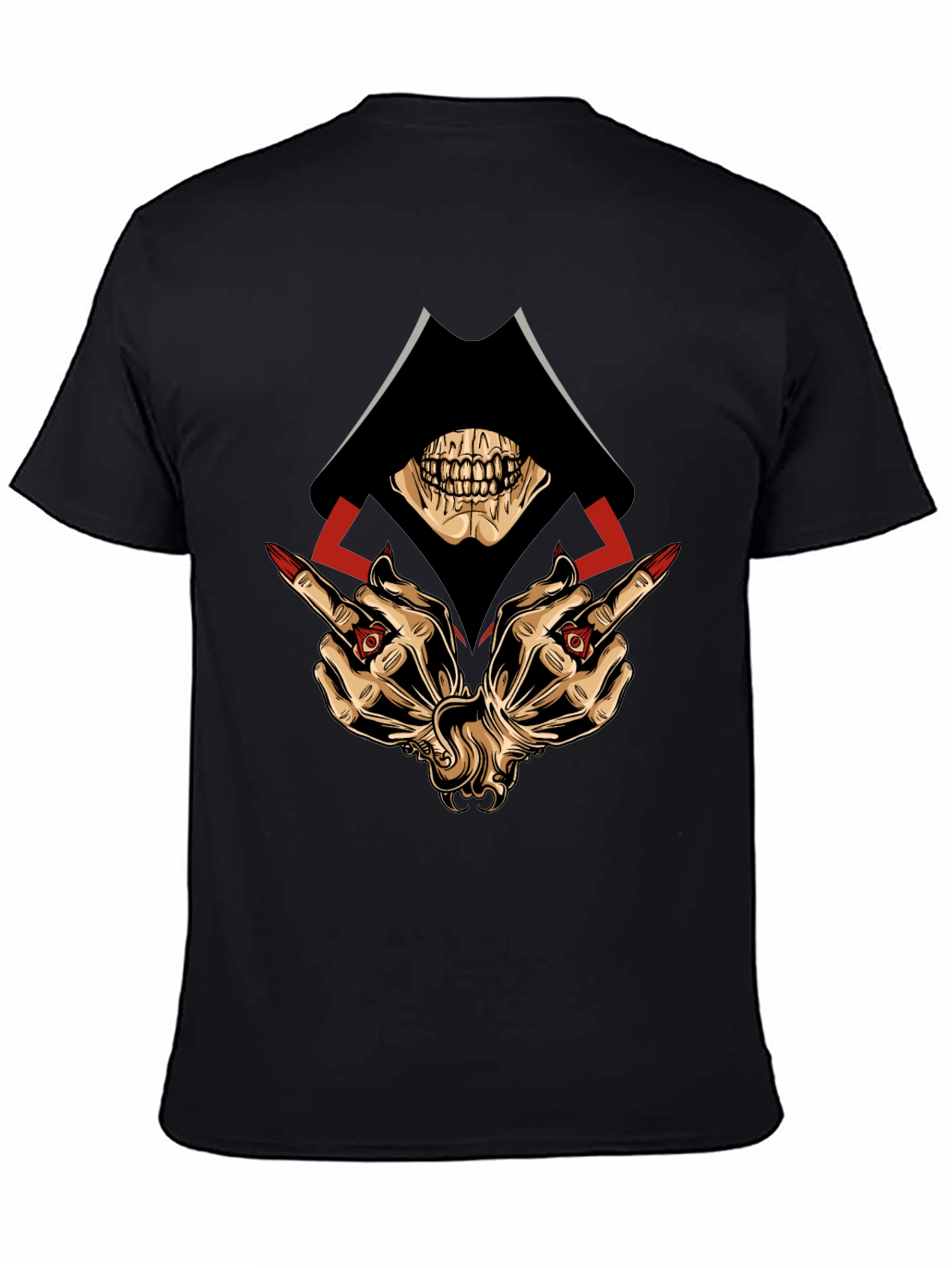 Grim Reaper Middle Finger Graphic T-Shirt