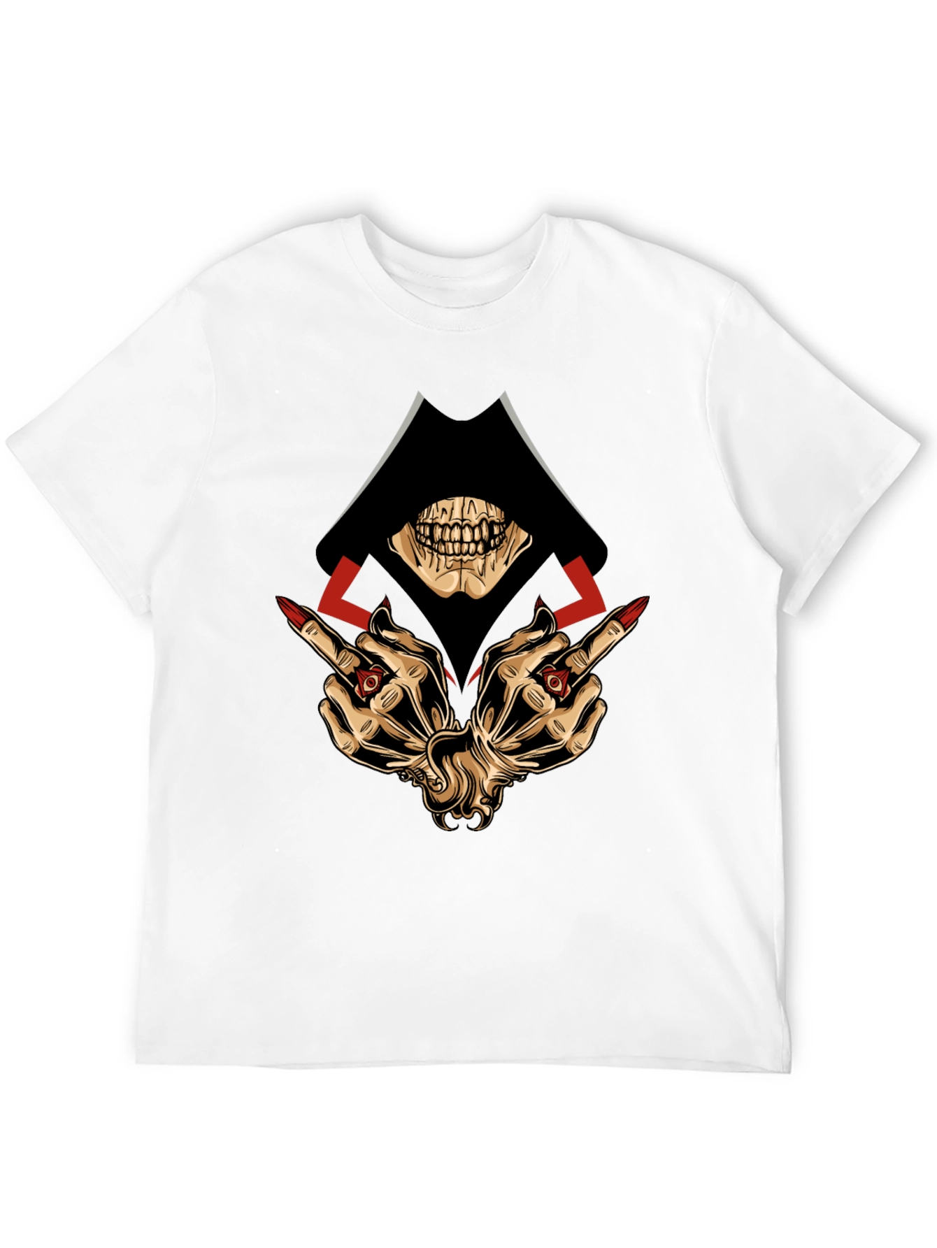 Grim Reaper Middle Finger Graphic T-Shirt