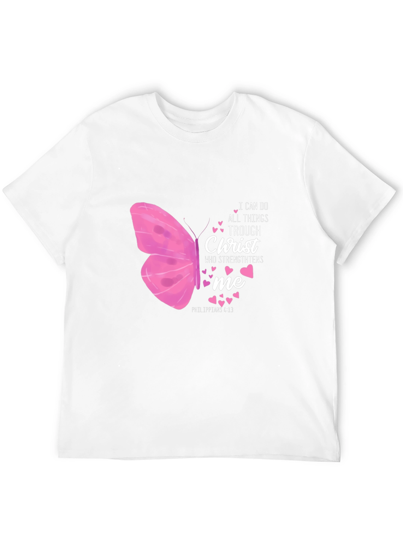 I Can Do All Things Christ Butterfly Black T-Shirt