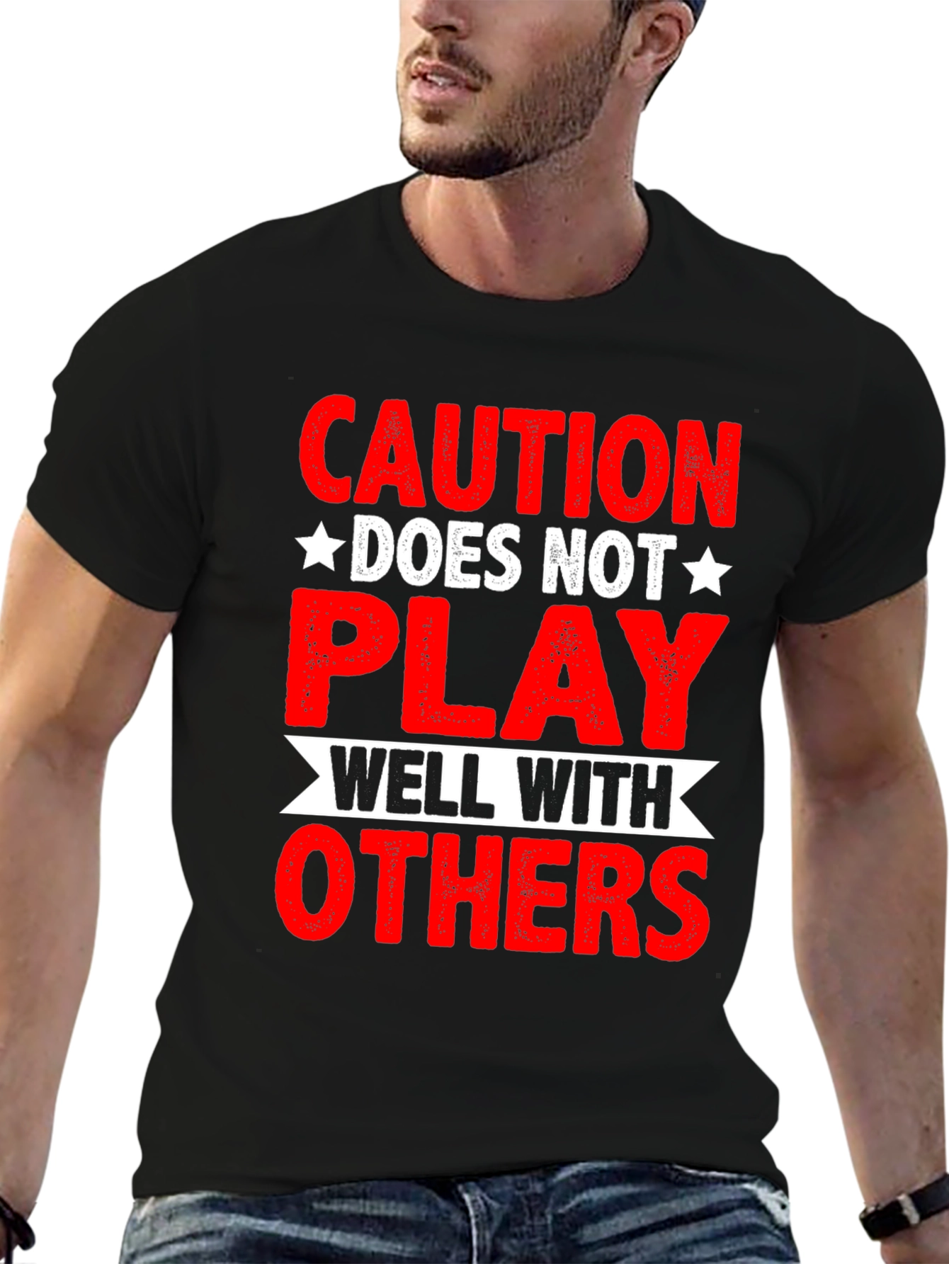 Caution: Does Not Play Well With Others Graphic Tee