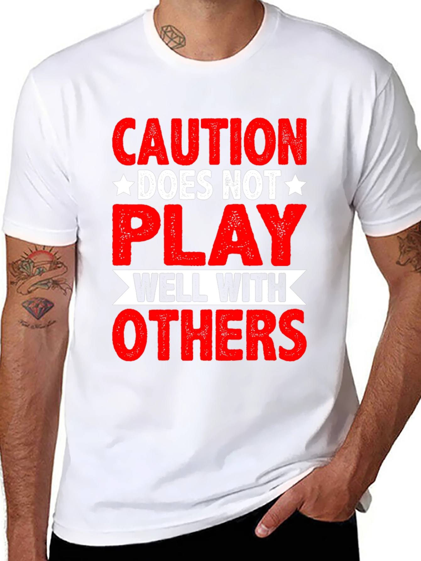 Caution: Does Not Play Well With Others Graphic Tee