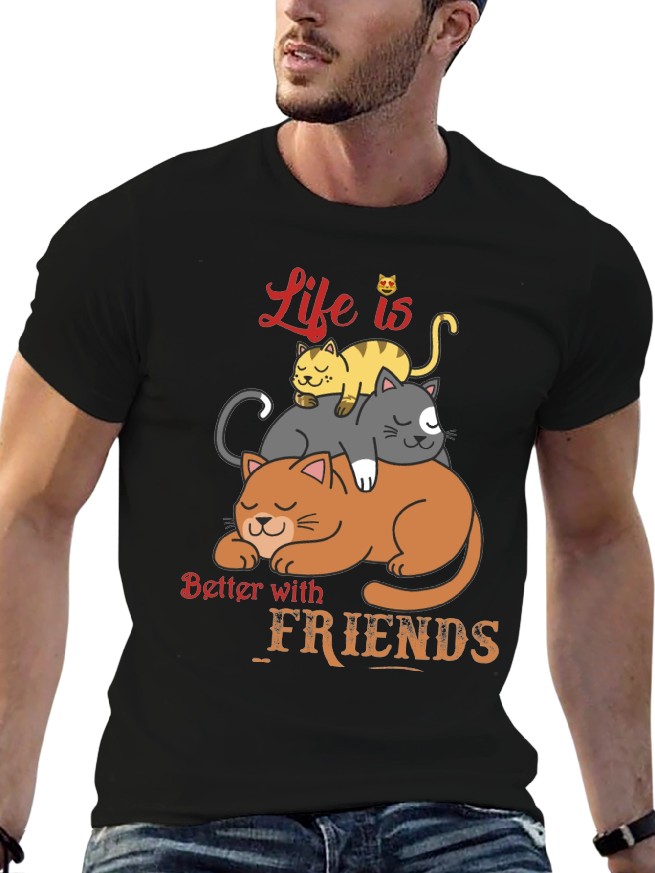 Life is Better With Friends Cat T-Shirt