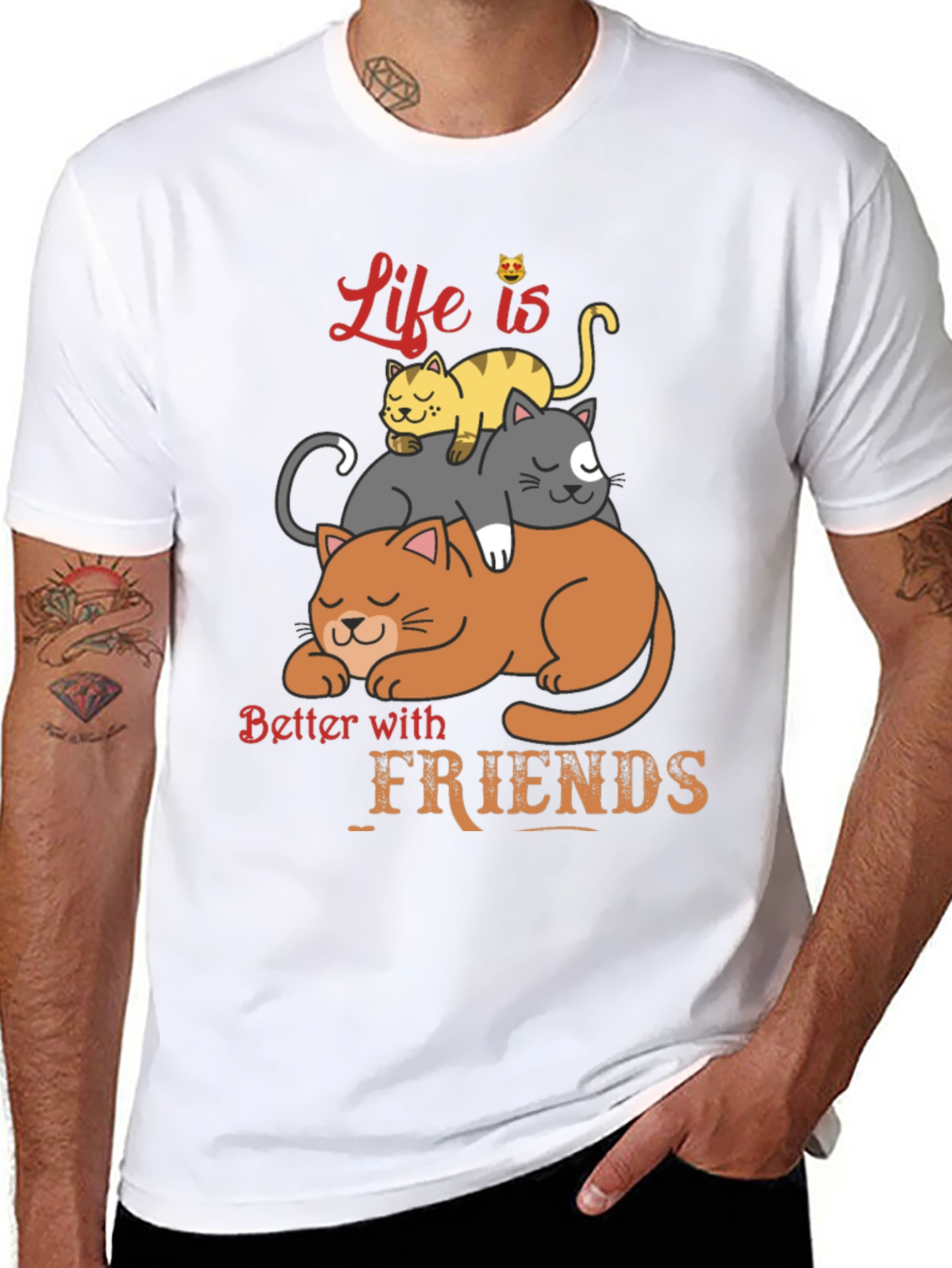 Life is Better With Friends Cat T-Shirt