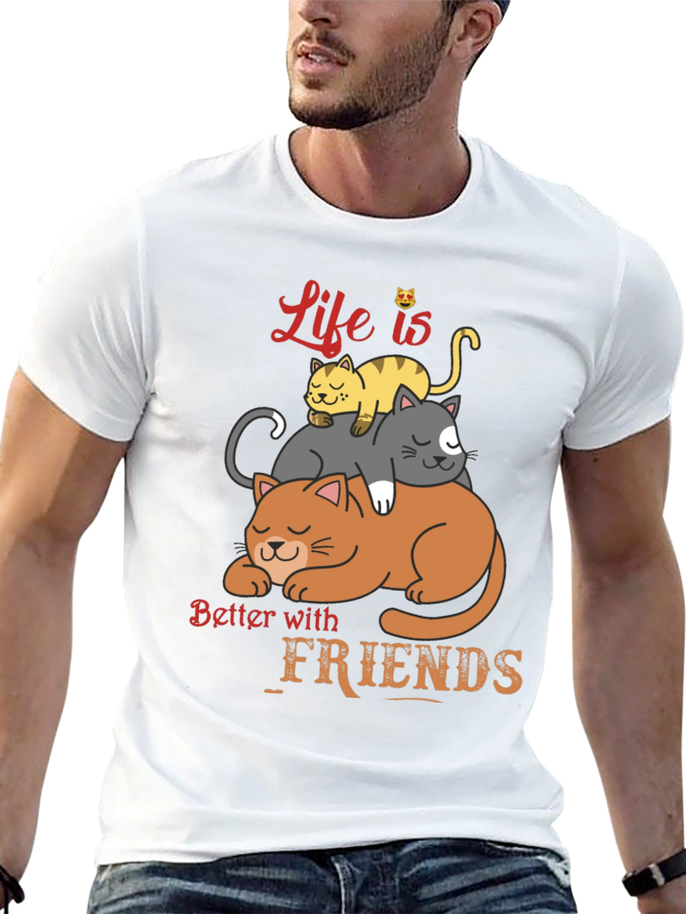 Life is Better With Friends Cat T-Shirt