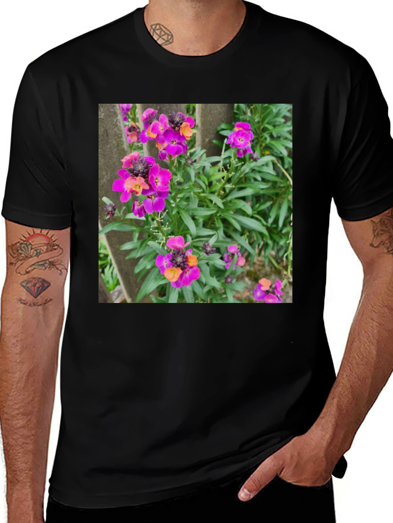 Floral T-Shirt - Purple Wallflowers