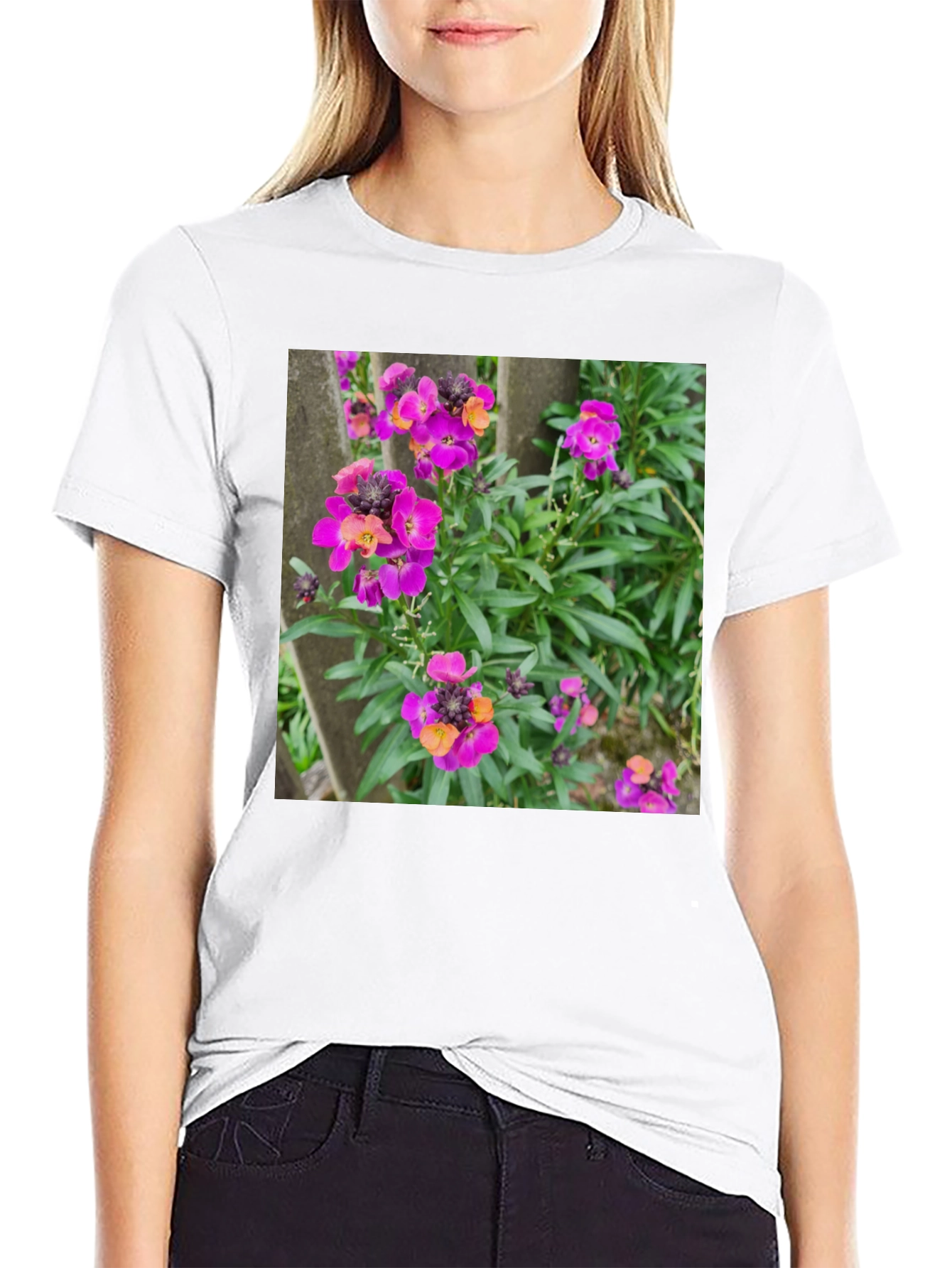 Floral T-Shirt - Purple Wallflowers