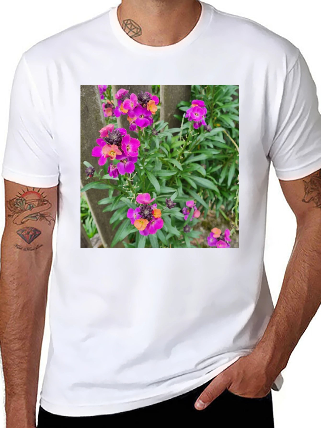 Floral T-Shirt - Purple Wallflowers
