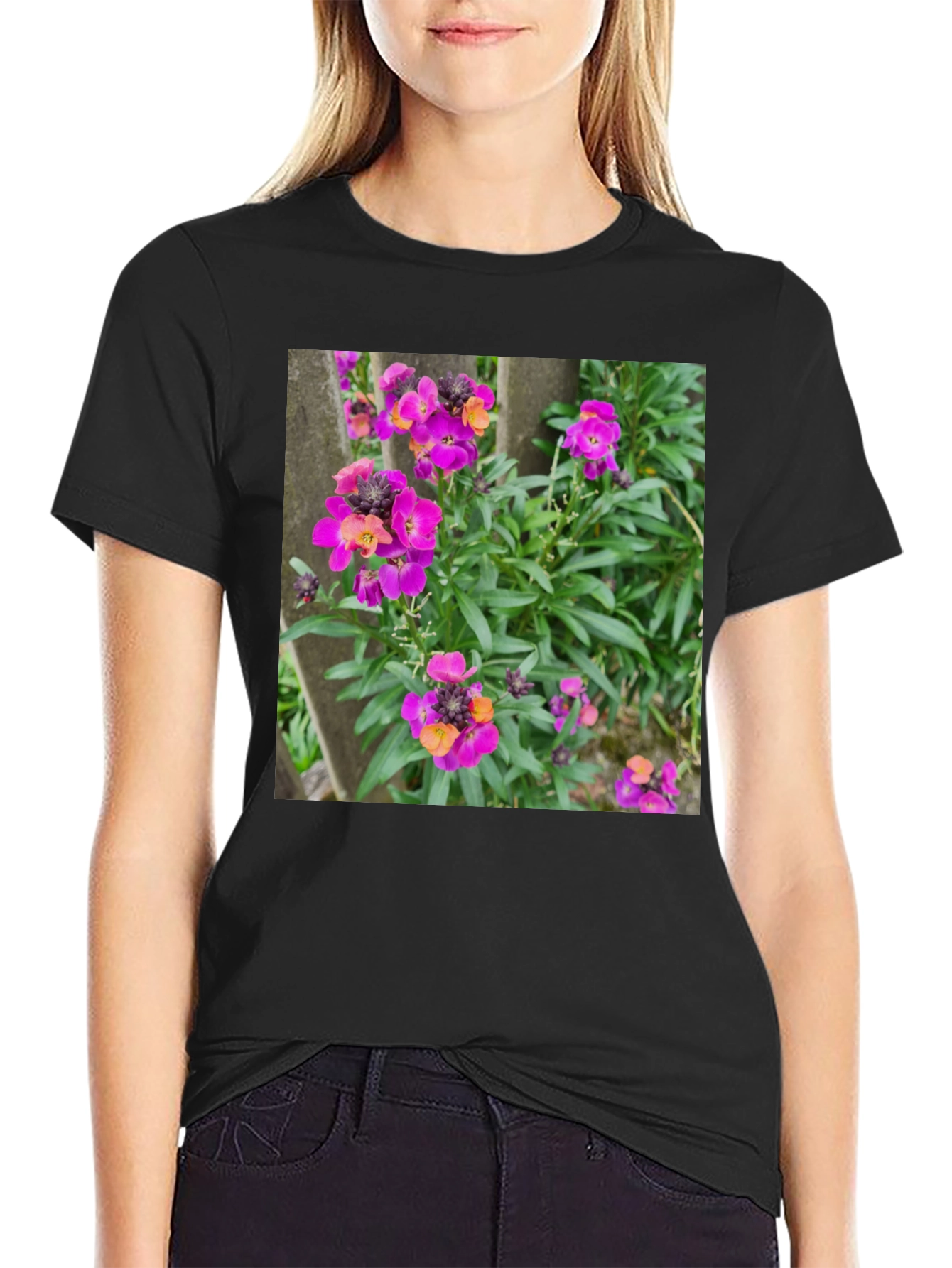 Floral T-Shirt - Purple Wallflowers
