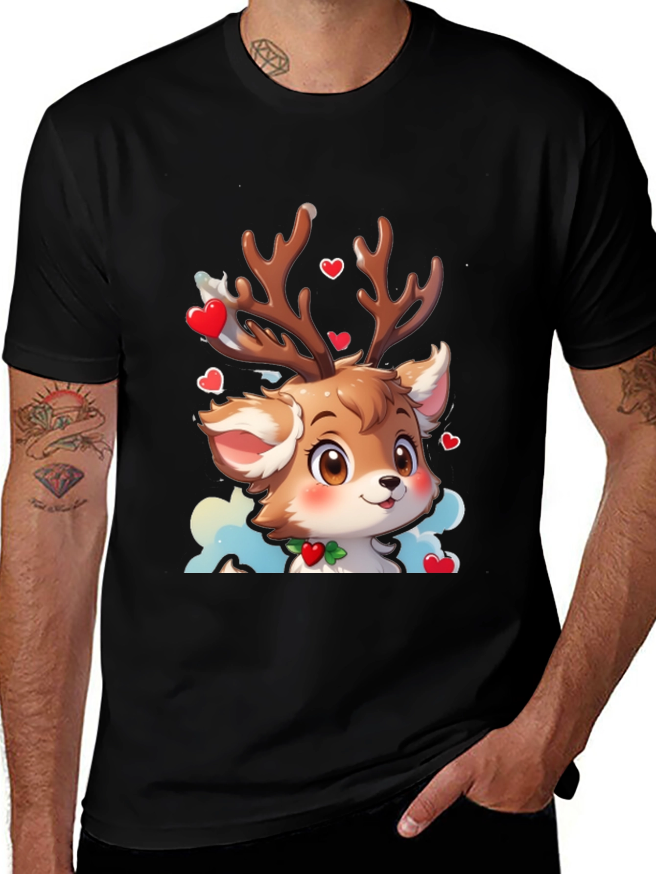 Cute Reindeer Cartoon T-Shirt