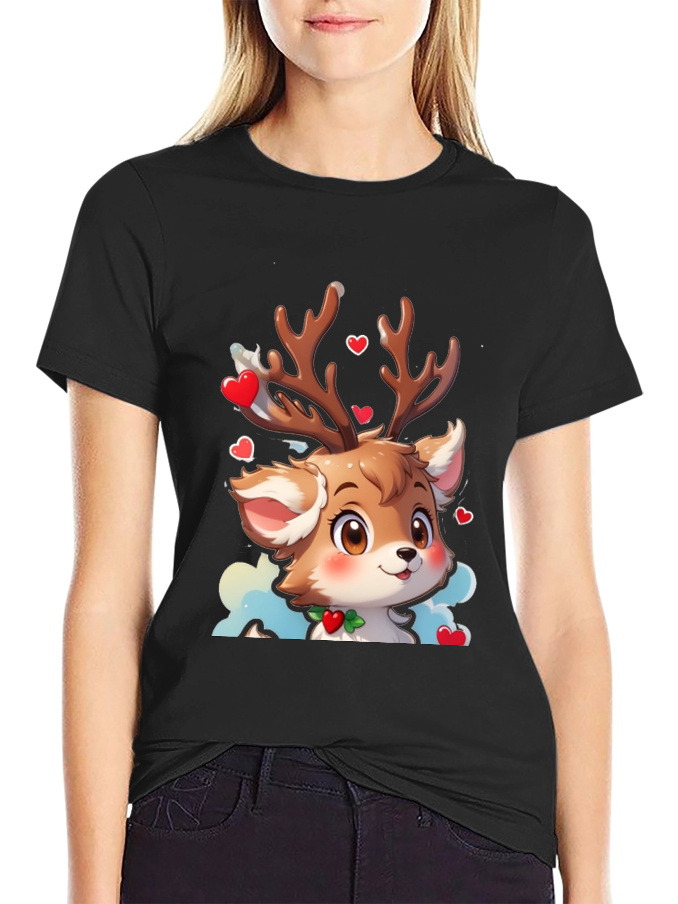 Cute Reindeer Cartoon T-Shirt