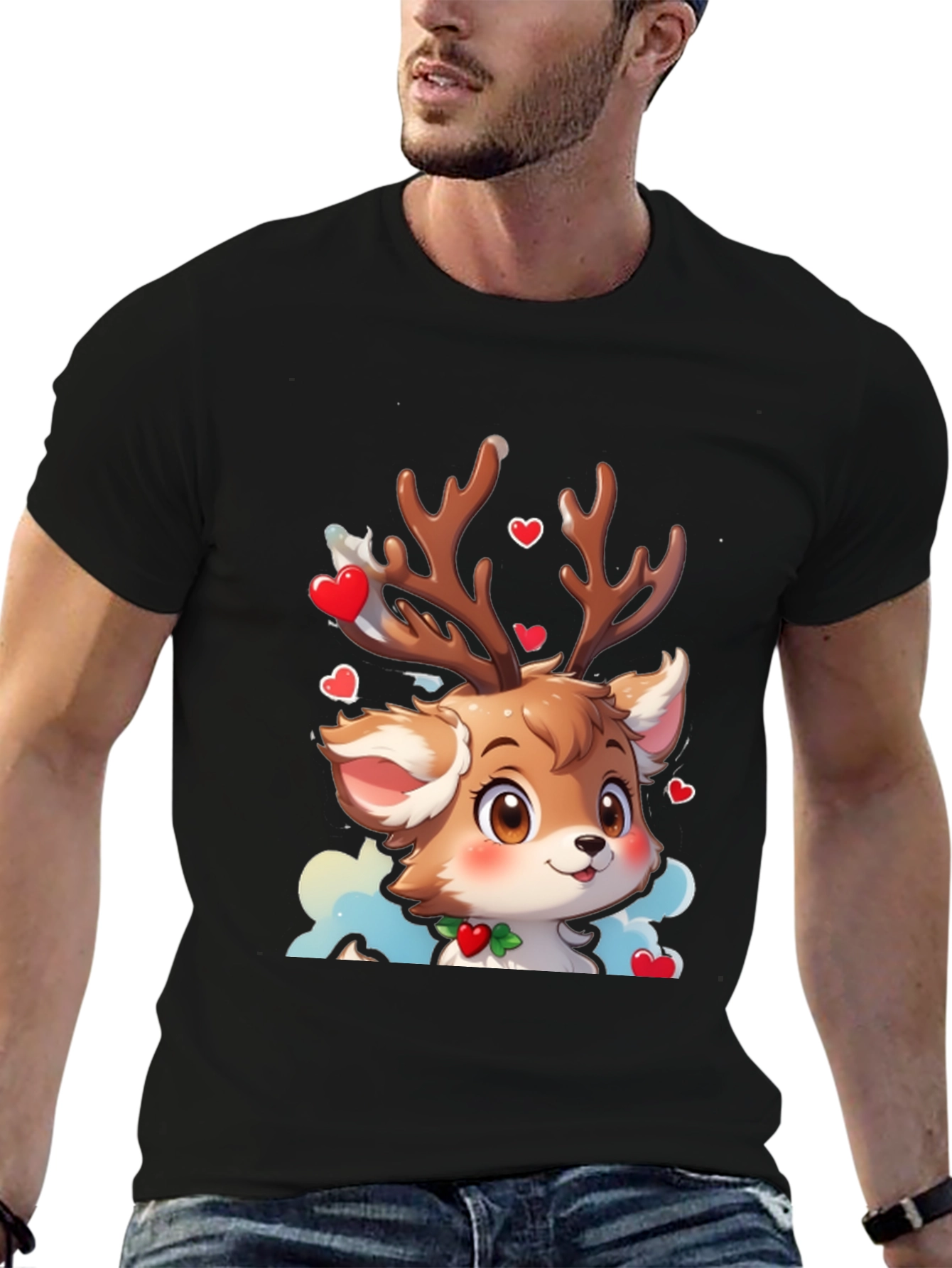 Cute Reindeer Cartoon T-Shirt