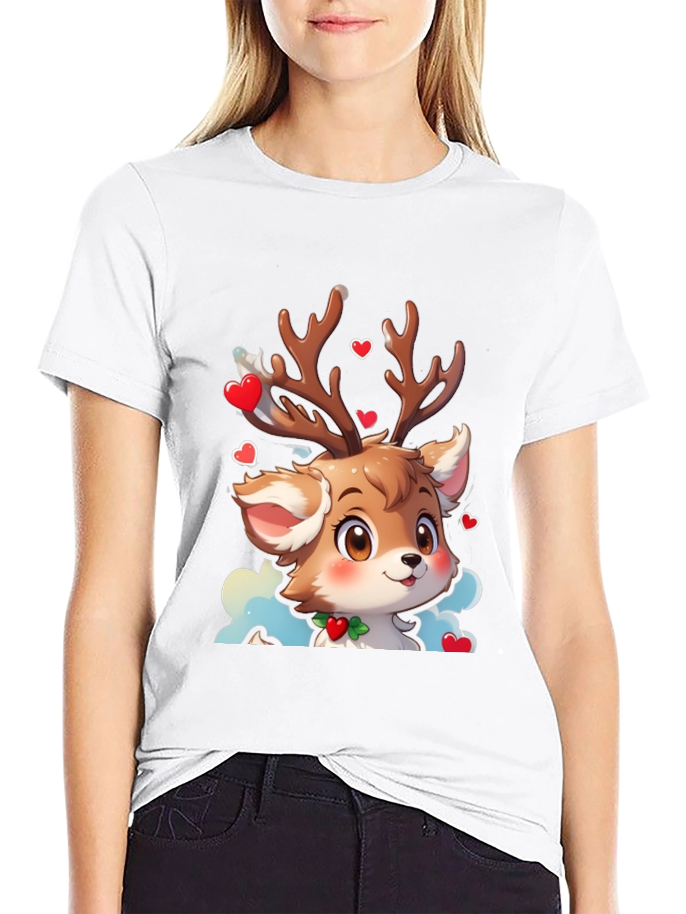 Cute Reindeer Cartoon T-Shirt