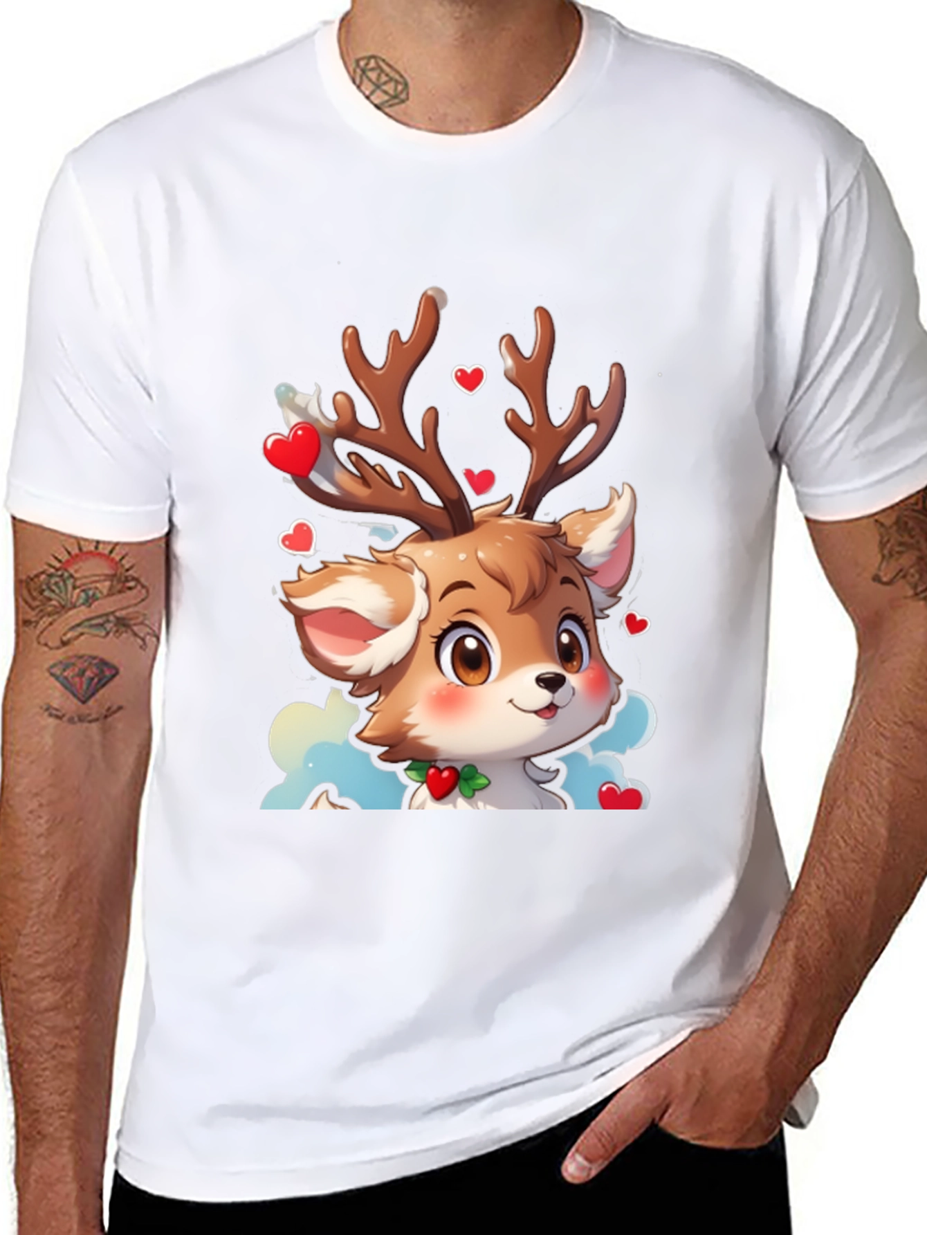 Cute Reindeer Cartoon T-Shirt