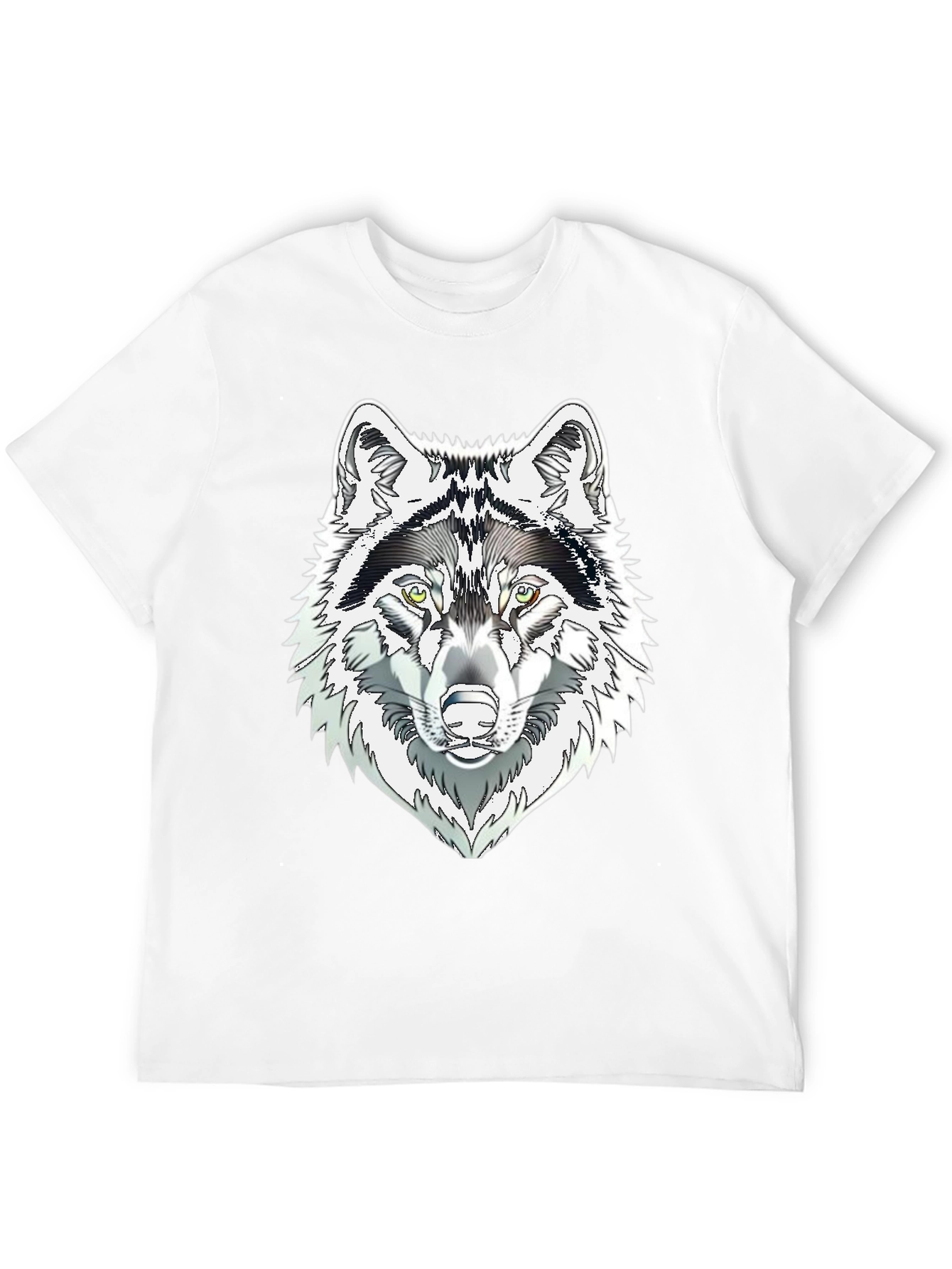 Wolf Graphic Print T-Shirt - Black