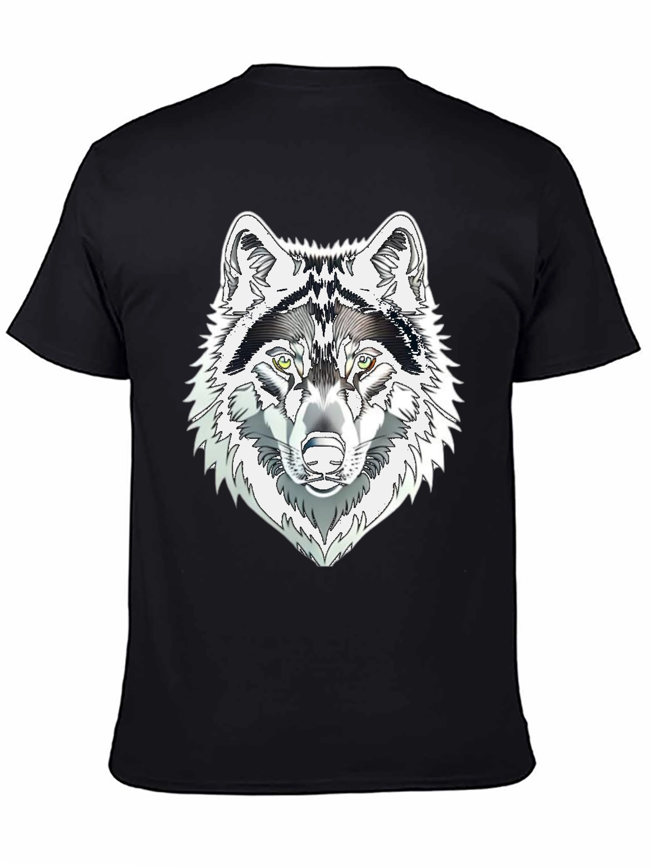 Wolf Graphic Print T-Shirt - Black