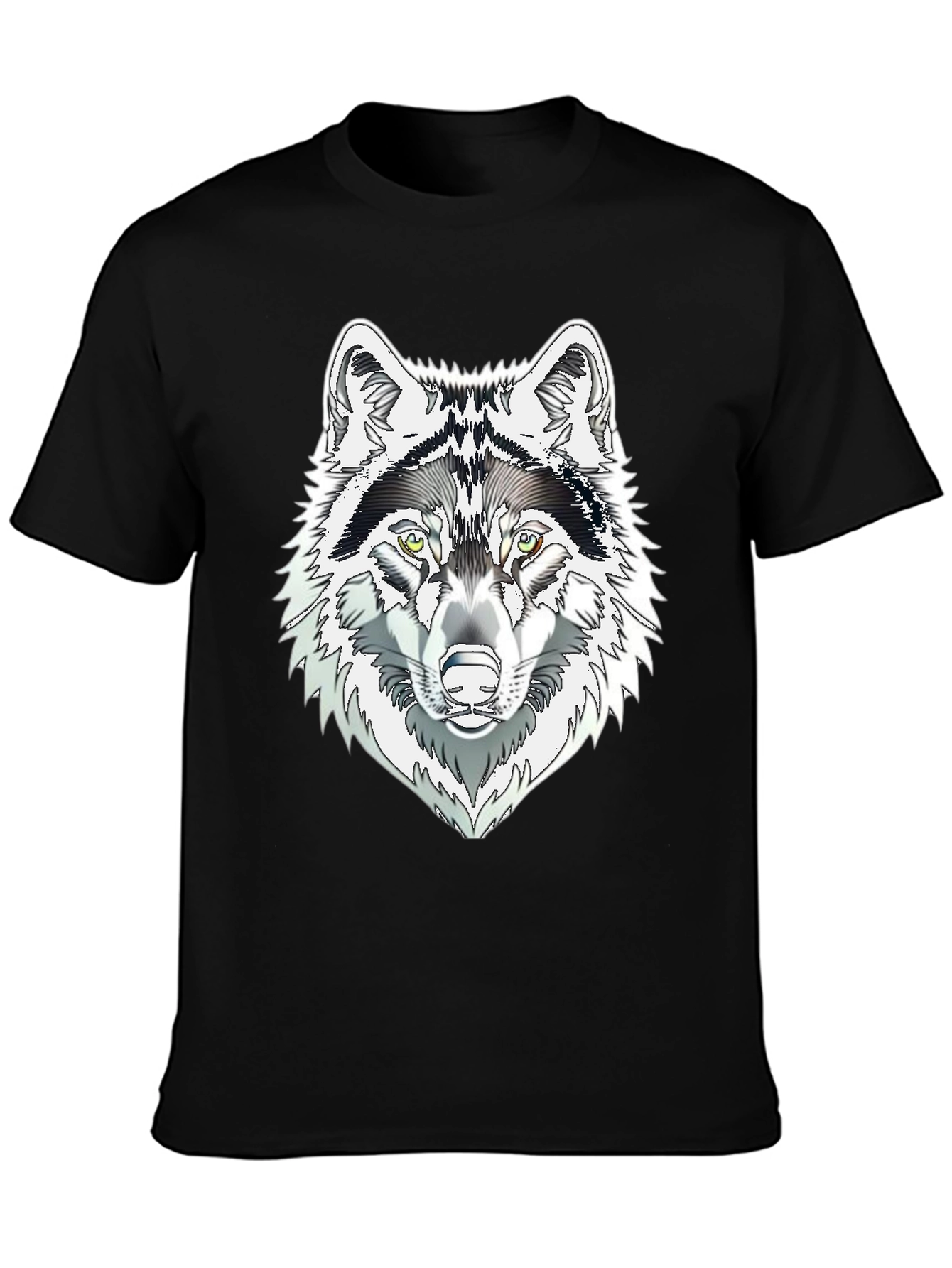 Wolf Graphic Print T-Shirt - Black