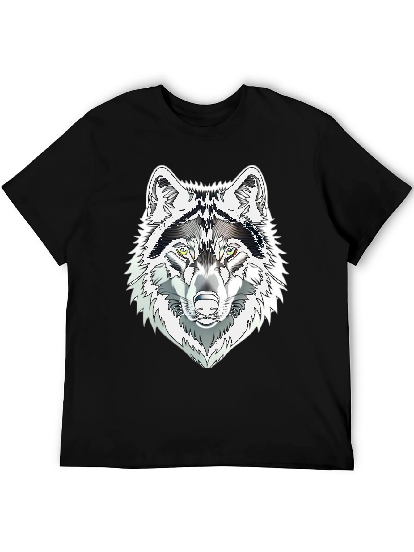 Wolf Graphic Print T-Shirt - Black