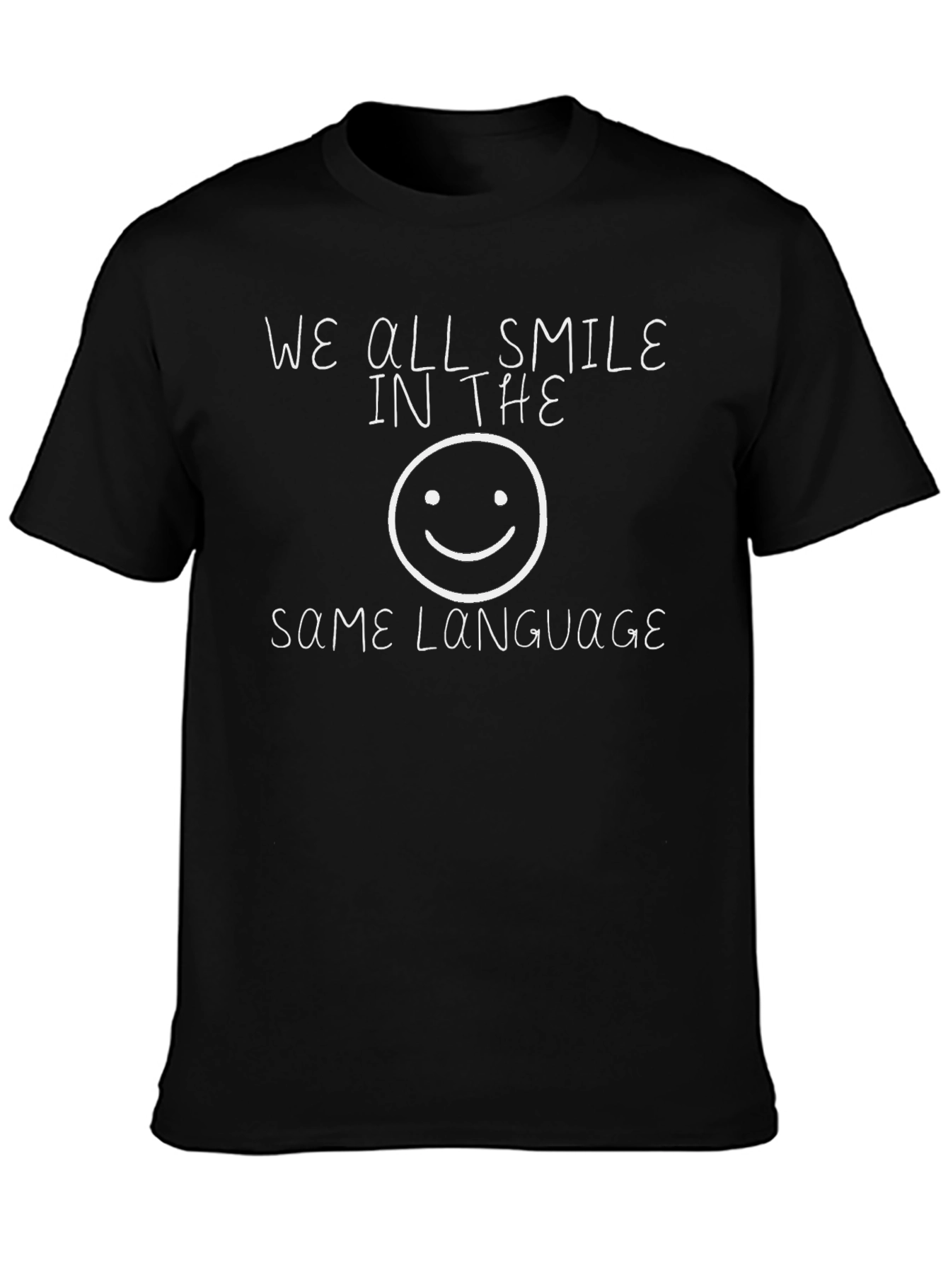 Smile Language Graphic Tee - Unisex Black T-Shirt
