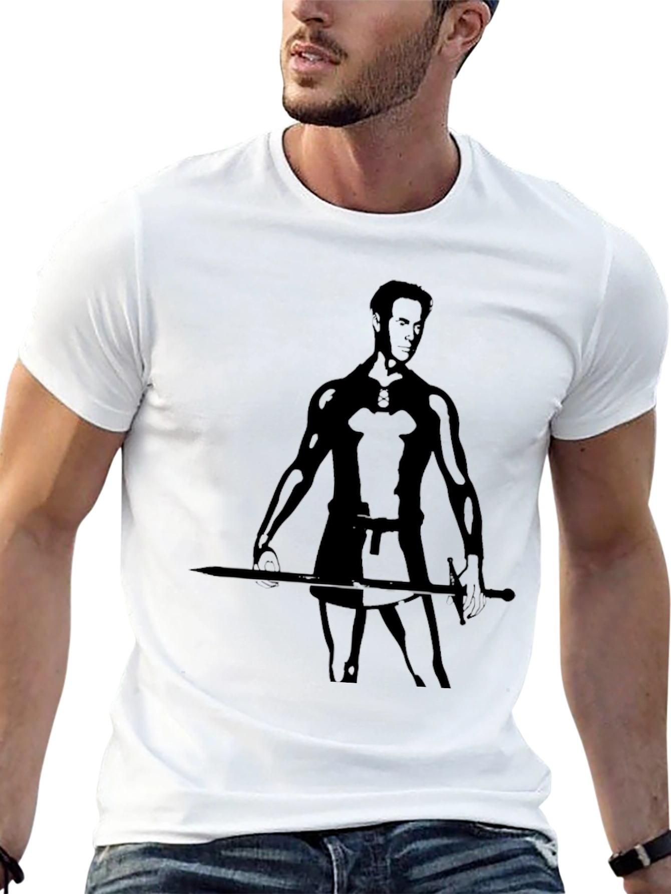 Silhouette Warrior T-Shirt - Mens Black Tee
