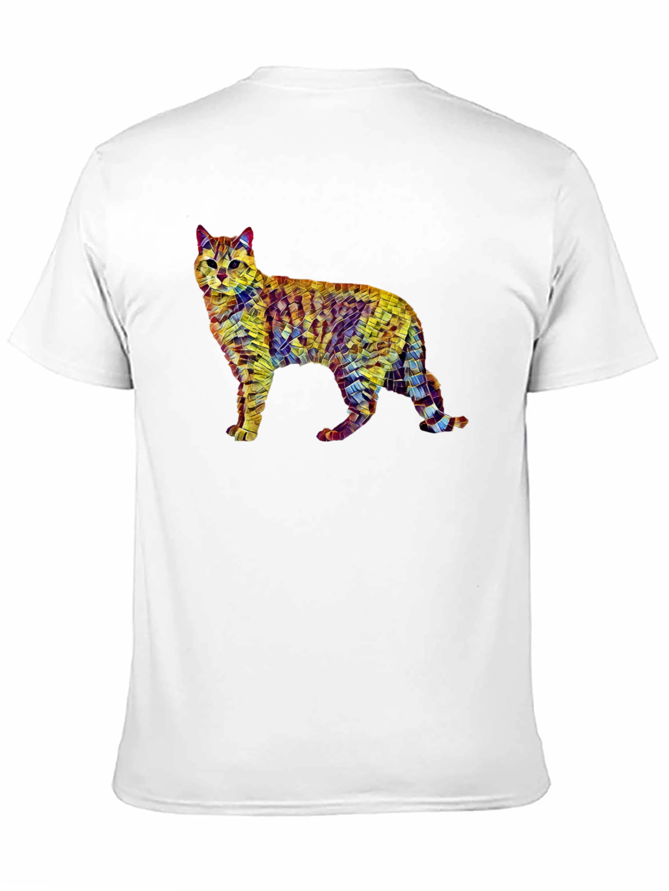 Abstract Cat Art T-Shirt - Unisex Black Tee