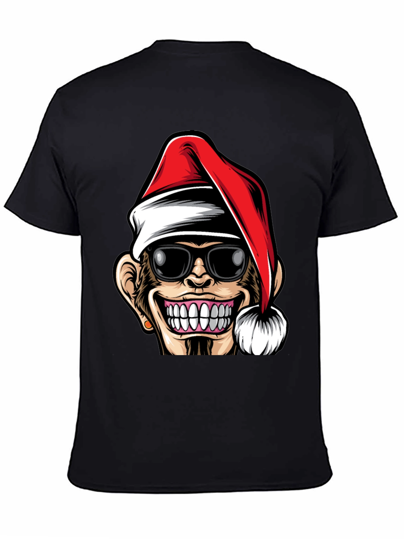 Funny Monkey Santa Hat T-Shirt