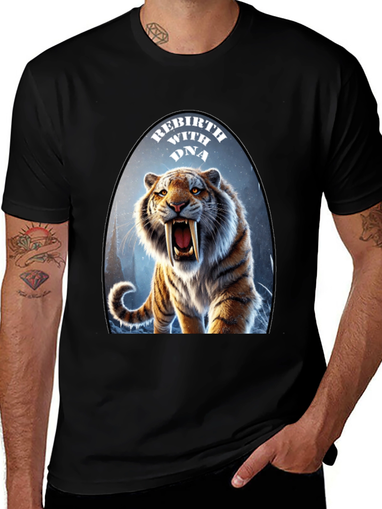 Rebirth With DNA Tiger Graphic T-Shirt