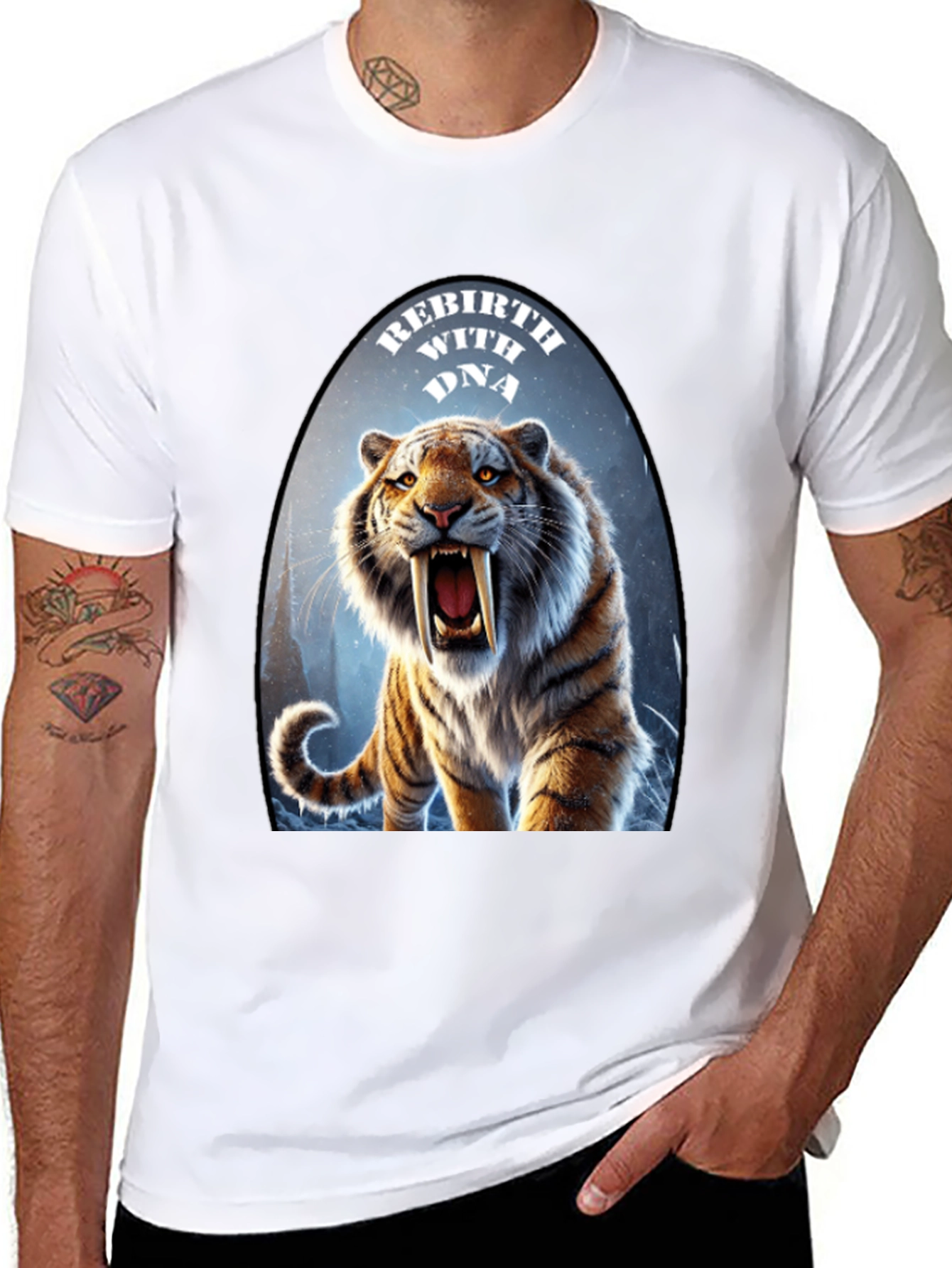 Rebirth With DNA Tiger Graphic T-Shirt