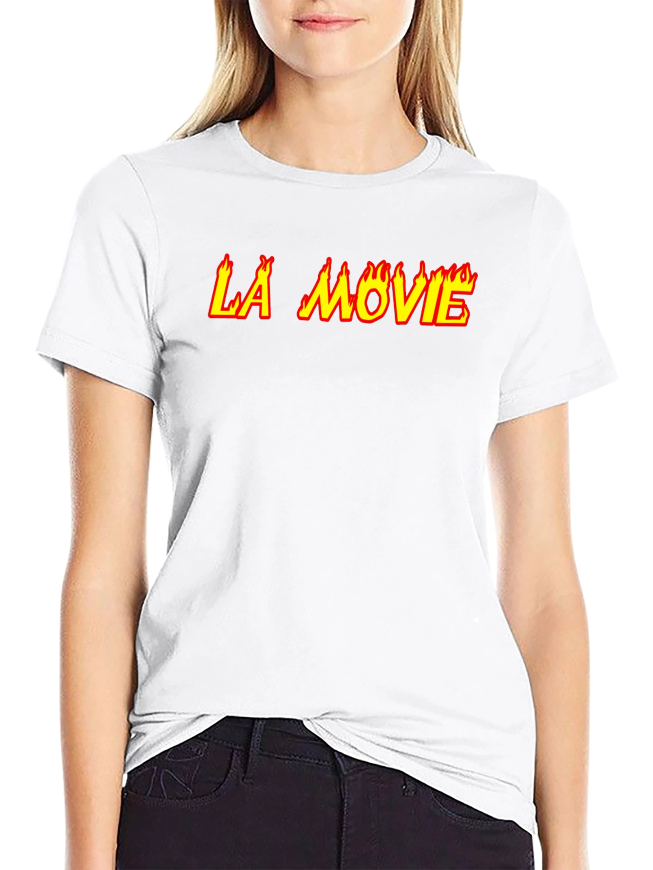 LA Movie Graphic Tee - Flaming Text Design