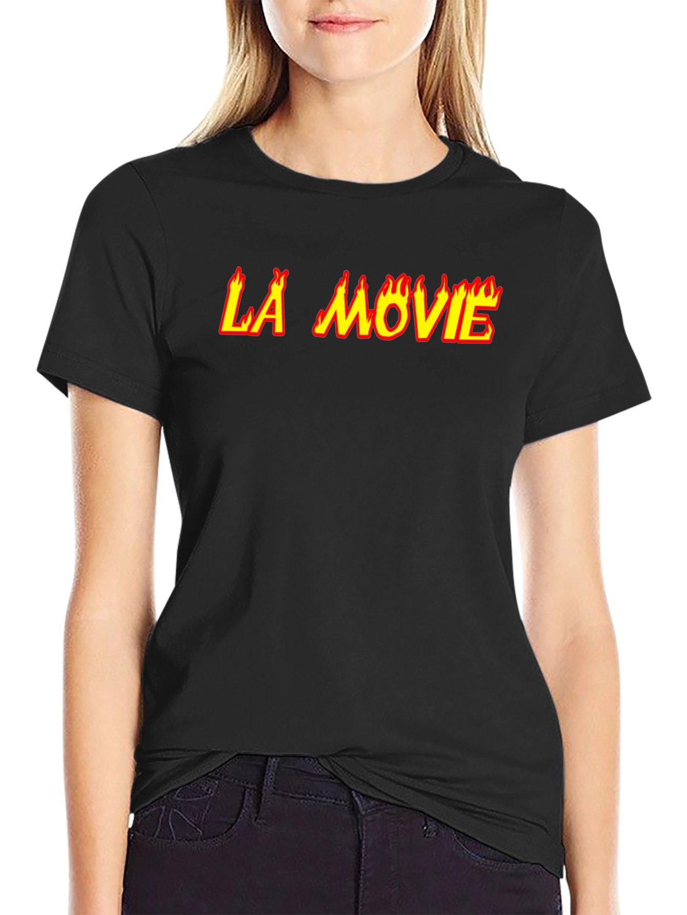 LA Movie Graphic Tee - Flaming Text Design